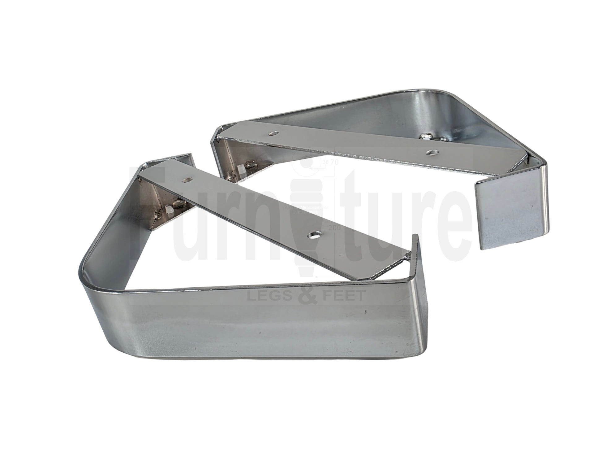 4 Metal Corner Legs Silver Replacement Furniture Feet Chrome Finish 50mm High 