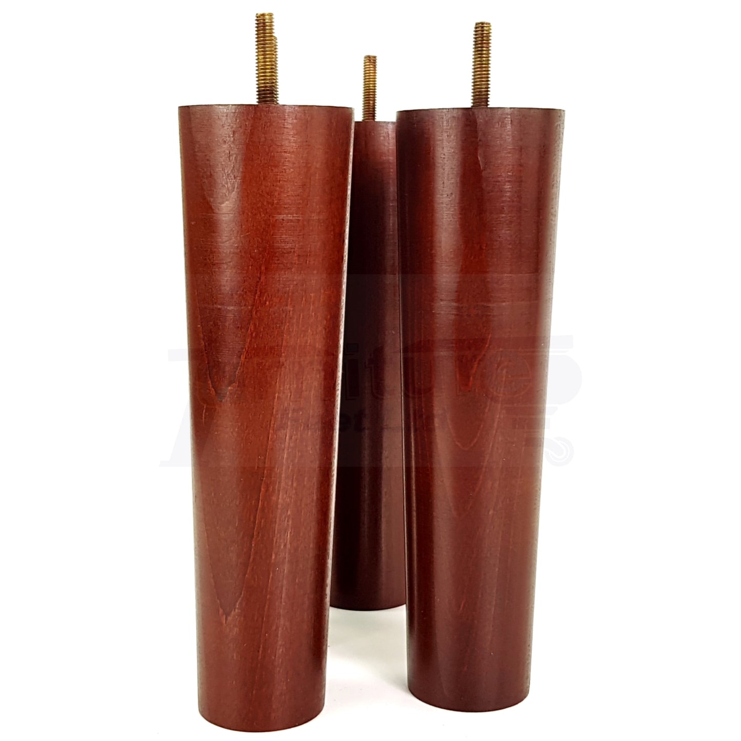 4 Furniture Legs Replacement Feet 230mm Chairs Settee & Cabinets M8 Thread Mahogany