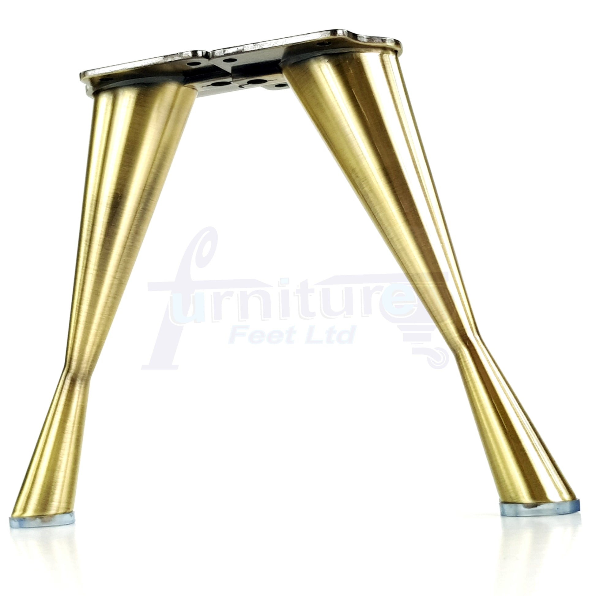 4x Metal Furniture Legs Antique Brass 170mm High Self-Fix Modern Feet Sofa Chair Cabinet Table