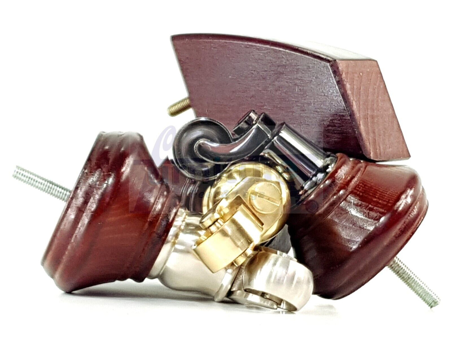 2 Mahogany Wood Furniture Sofa Feet With Castor 125mm & 2 Curved Legs Chair Settee 100mm High M8