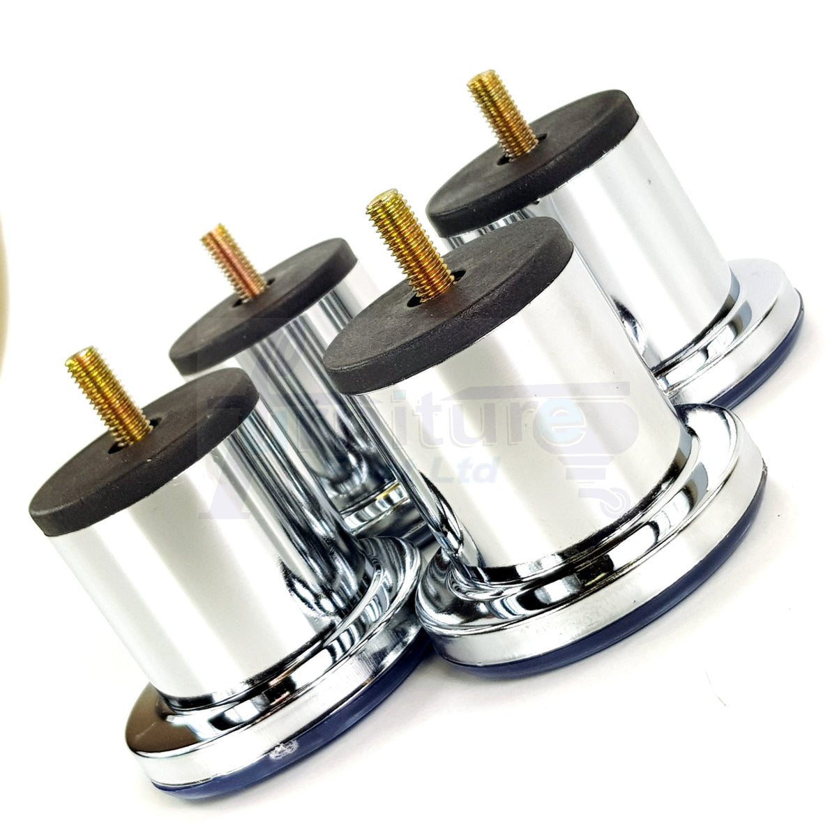 4 Metal Furniture Legs Chrome Replacement Metal Tubular Legs M8 Thread Fixing 60mm High