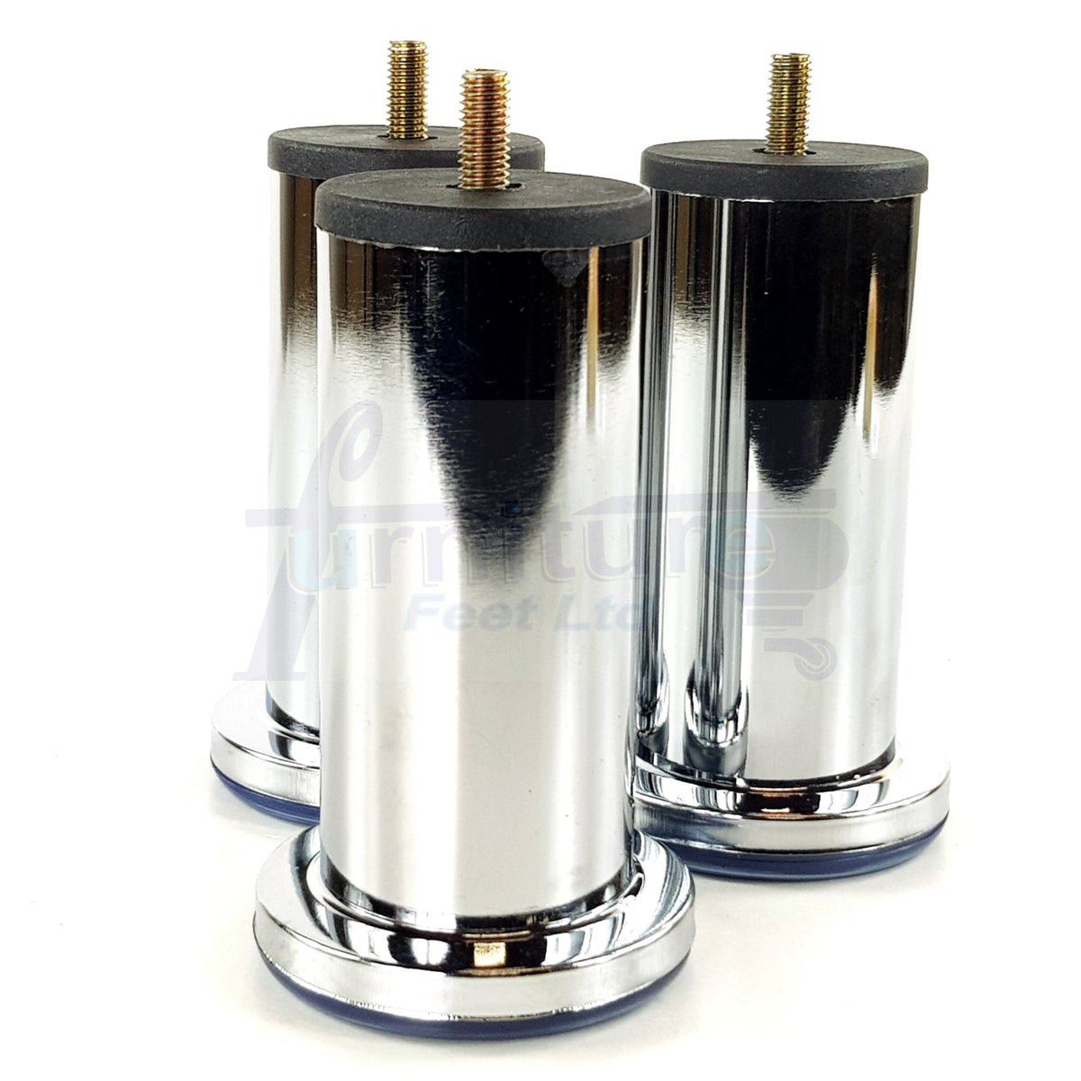 4 Metal Furniture Legs Chrome Replacement Metal Tubular Legs M8 Thread Fixing 120mm High
