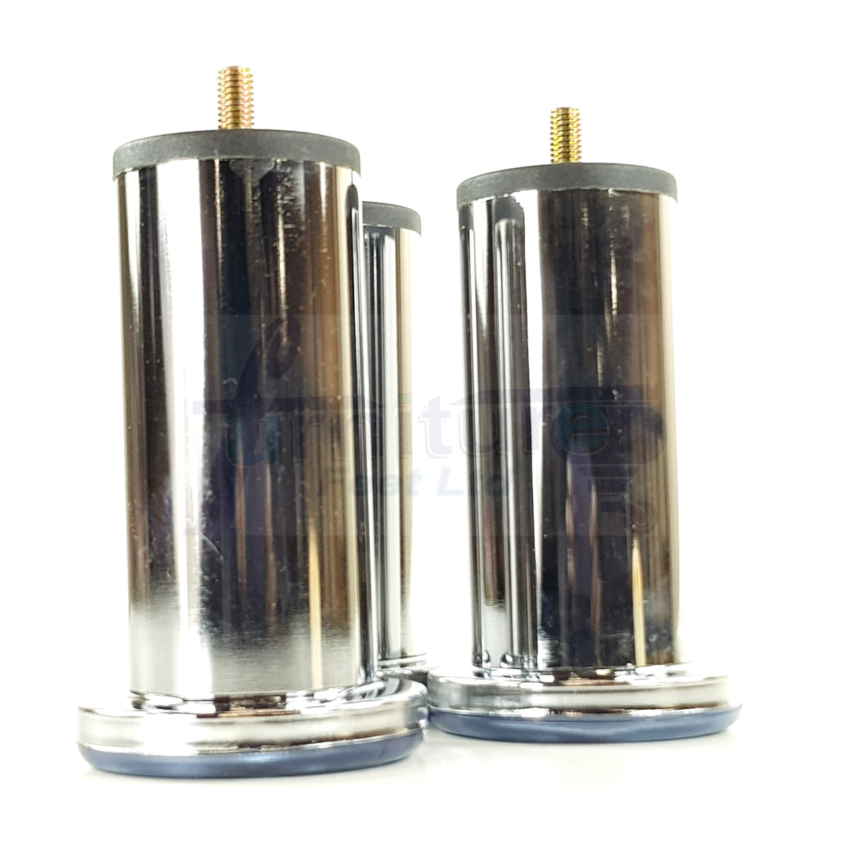 4 Metal Furniture Legs Chrome Replacement Metal Tubular Legs M8 Thread Fixing 120mm High