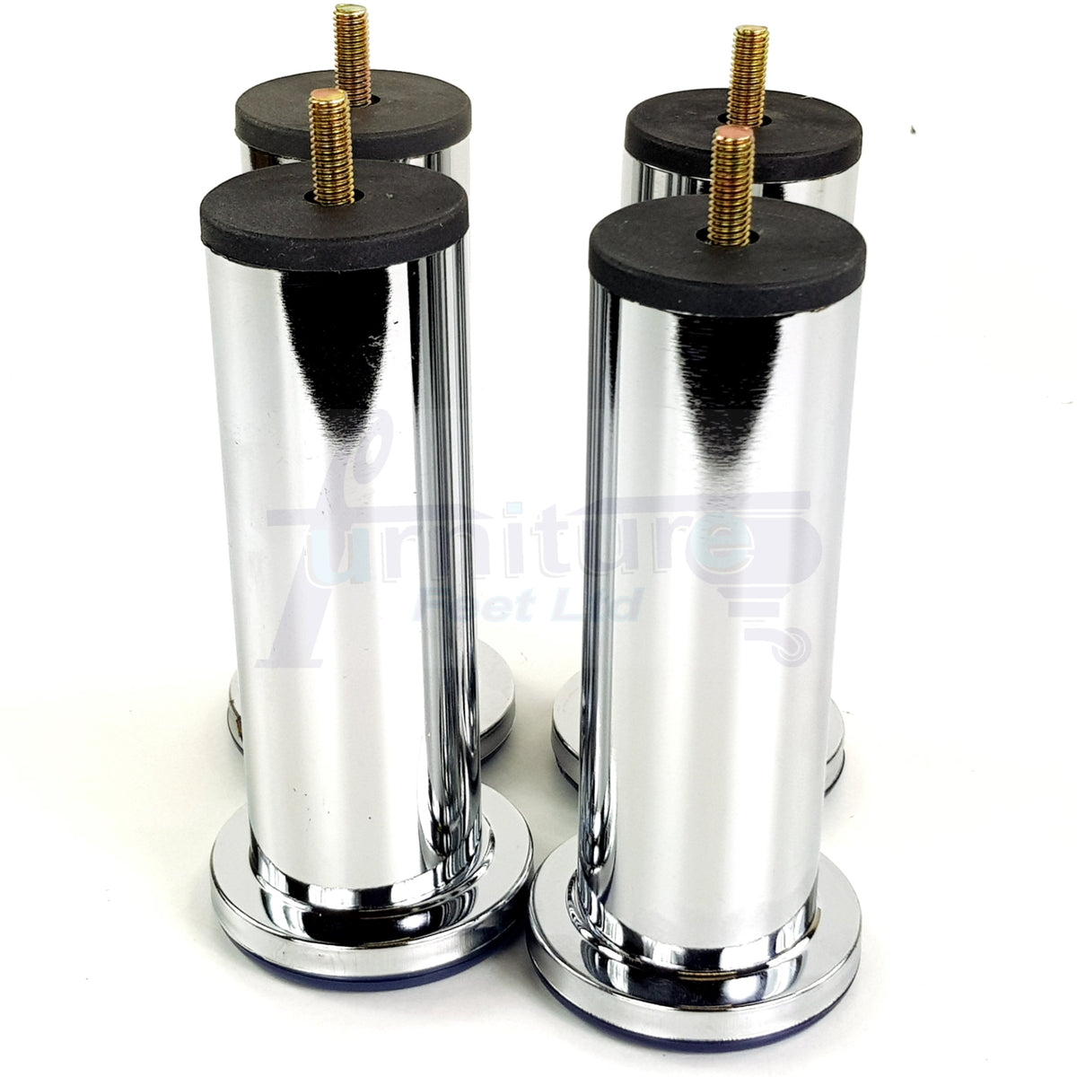 4 Metal Furniture Legs Chrome Replacement Metal Tubular Legs M8 Thread Fixing 160mm High