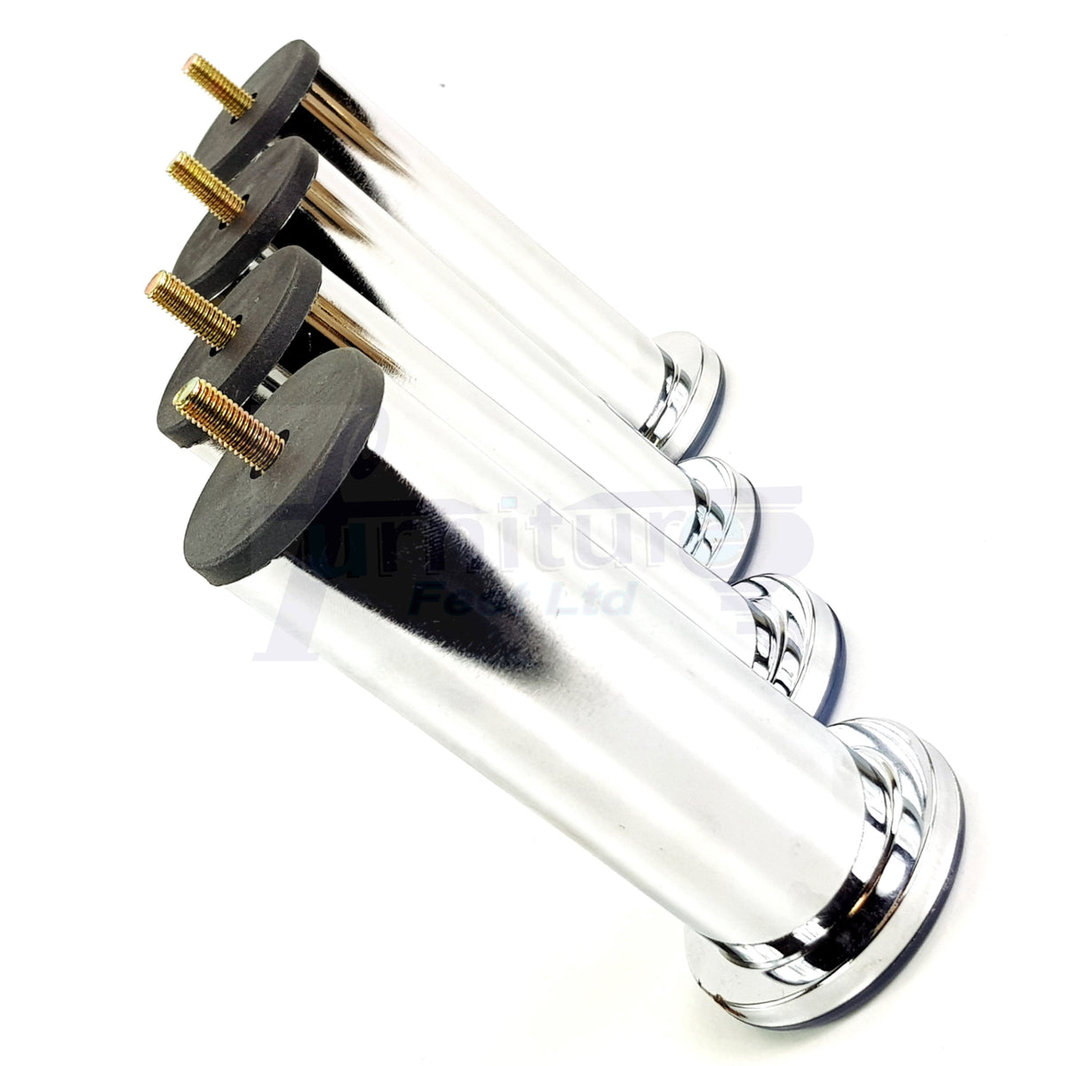 4 Metal Furniture Legs Chrome Replacement Metal Tubular Legs M8 Thread Fixing 160mm High