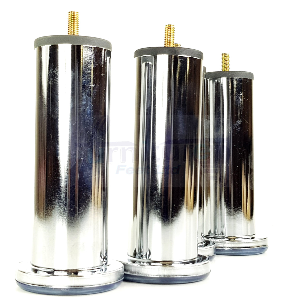 4 Metal Furniture Legs Chrome Replacement Metal Tubular Legs M8 Thread Fixing 160mm High