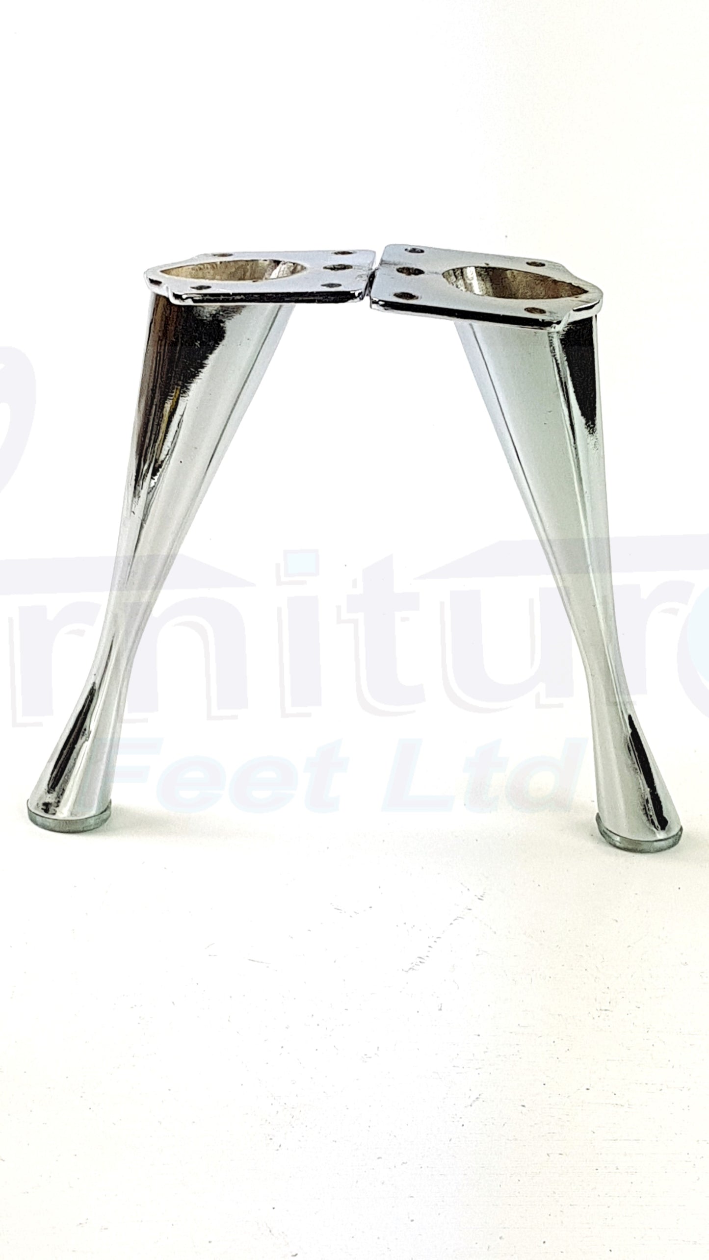 4x Metal Furniture Legs Chrome 170mm High Self-Fix Modern Feet Sofa Chair Cabinet Table