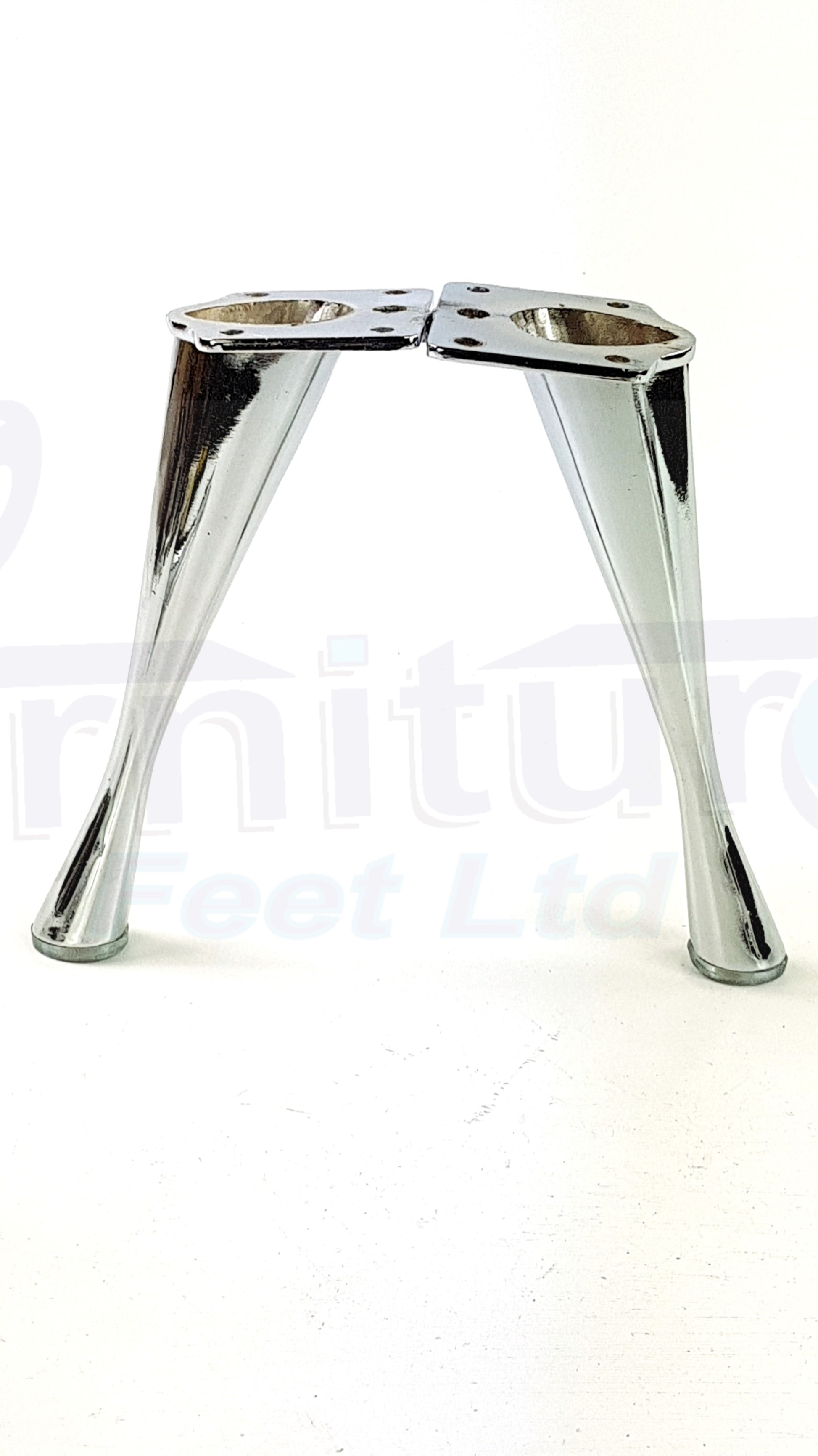 4x Metal Furniture Legs Chrome 170mm High Self-Fix Modern Feet Sofa Chair Cabinet Table