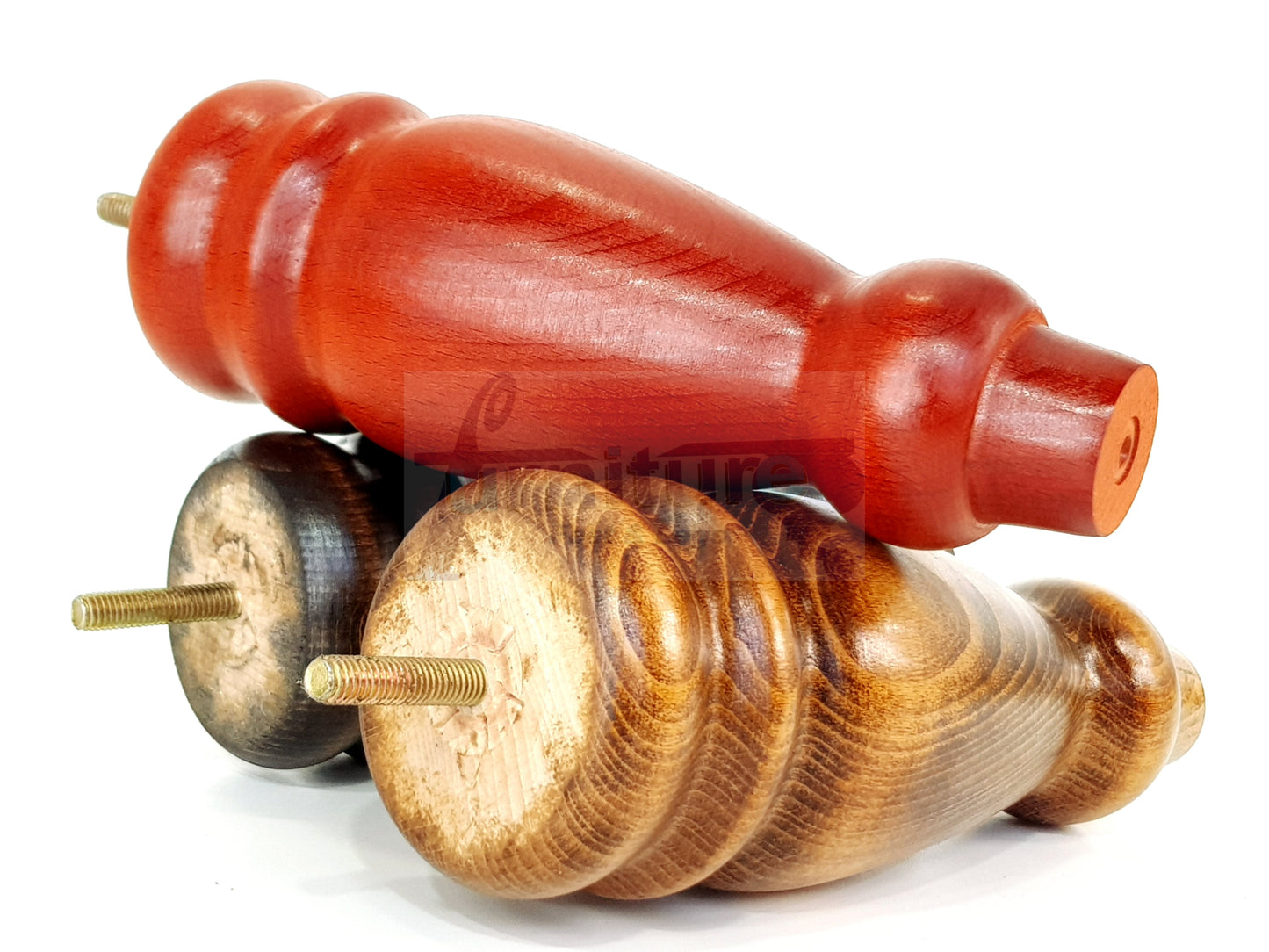 Set Of 4 Turned Furniture Legs Replacement Sofa Feet 200mm Hight M10 Thread