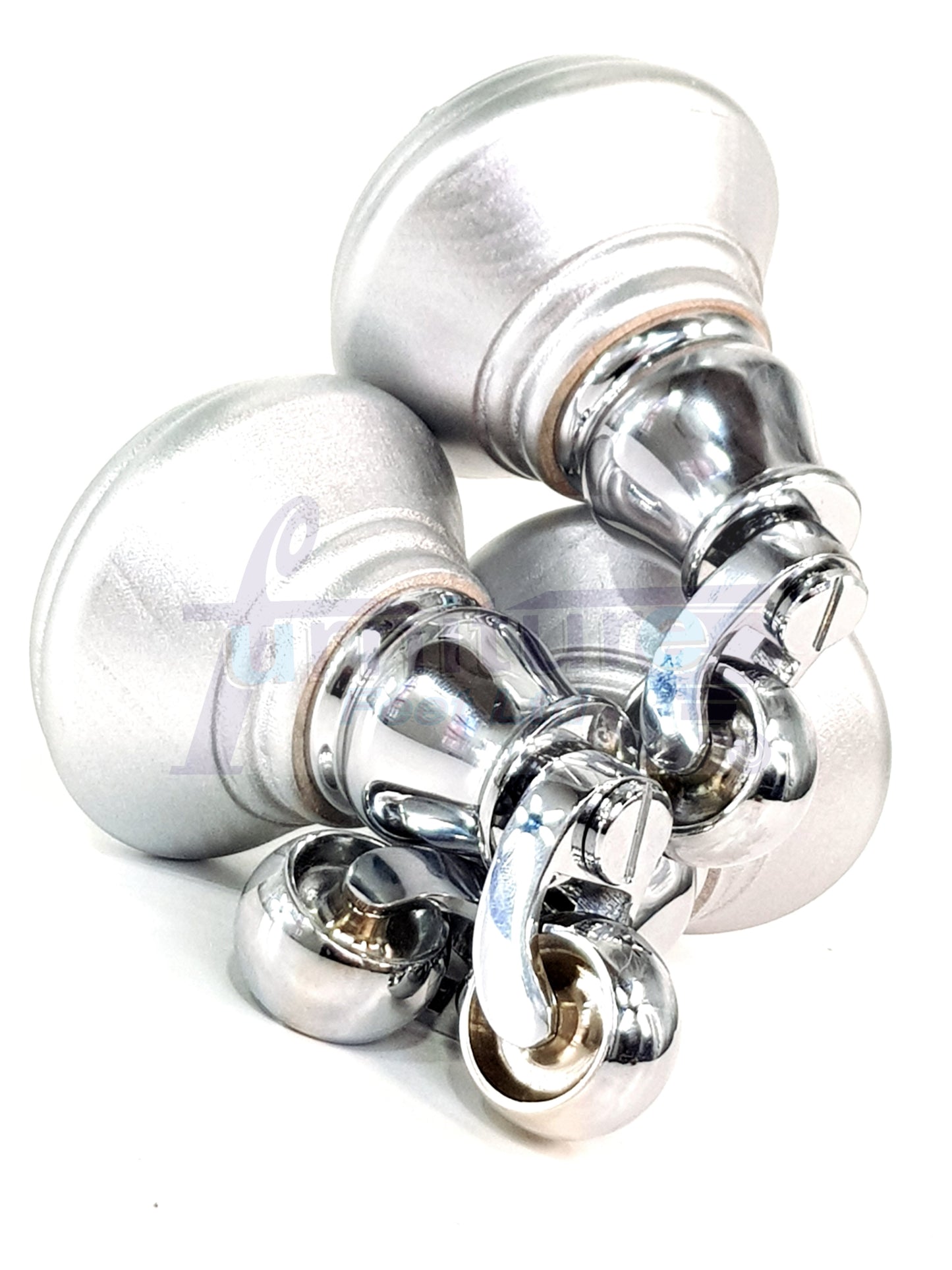 4x Silver Wooden Furniture Sofa Legs M8 With Castors Replacement Chair Settee Feet 115mm - 125mm High