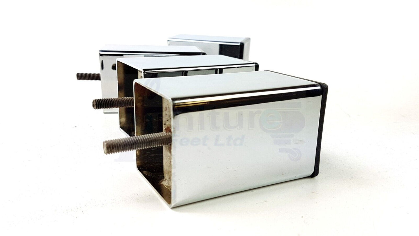 4x Metal Furniture Legs 100mm High Settee Sofa Chair Cabinet Bed Feet M8