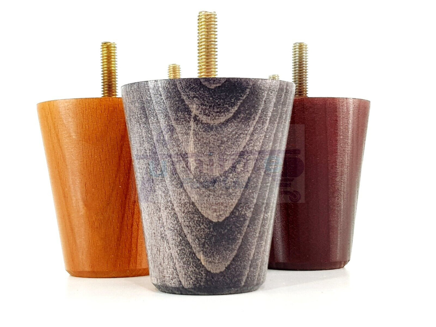 4x Solid Wood Turned Furniture Legs Replacement Bun Feet 75mm High Chairs Stools Sofa's Beds Settee M8