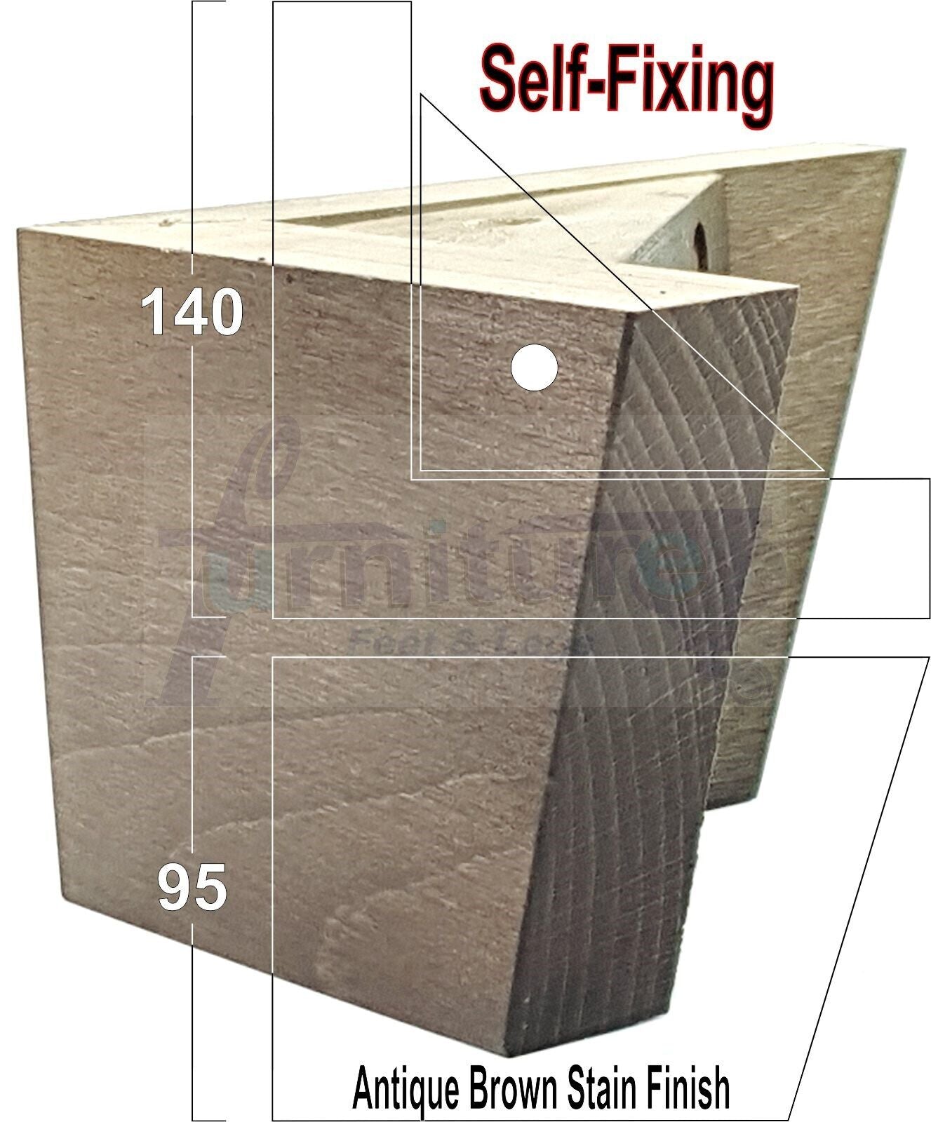 4 Solid Wood Furniture Legs Replacement Corner Feet 95mm High Multi Colours Chairs Stools Sofa Beds Settee & Cabinets Fix With Screws