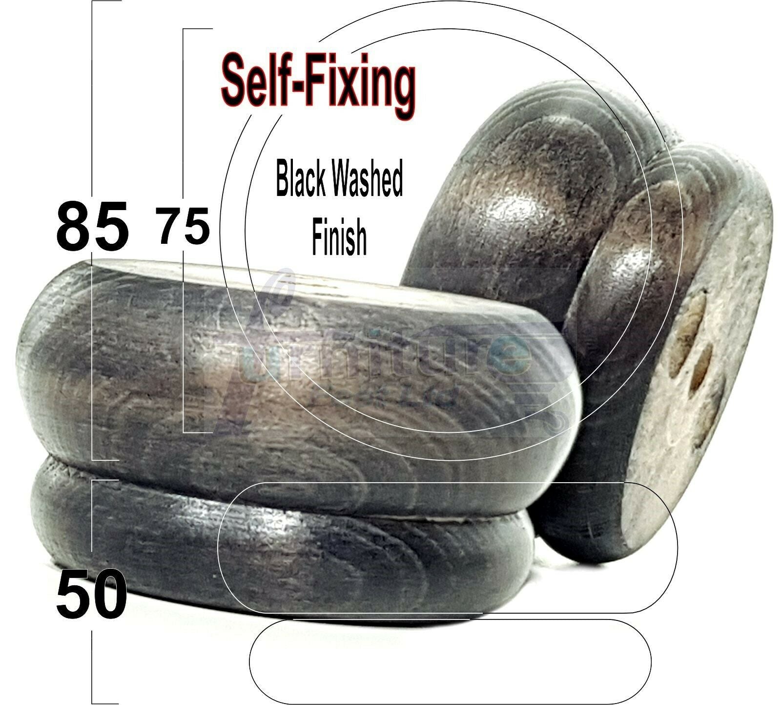 4 Turned Wood Furniture Legs Chair Sofa Stool Bed Replacement Bun Feet 50mm High