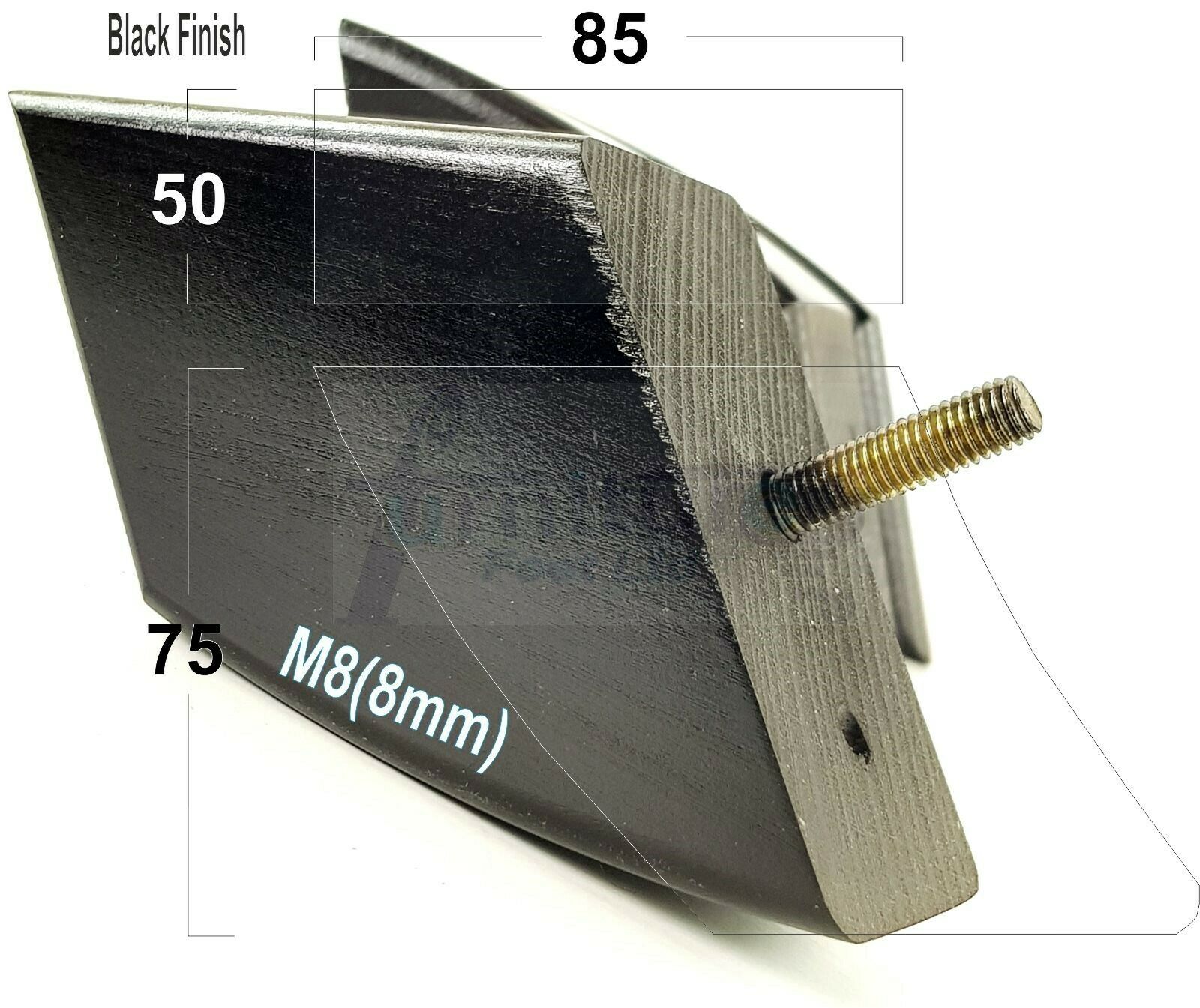 SET OF 4 WOODEN FURNITURE FEET 75mm HIGH REPLACEMENT SOFA LEGS 8mm Thread