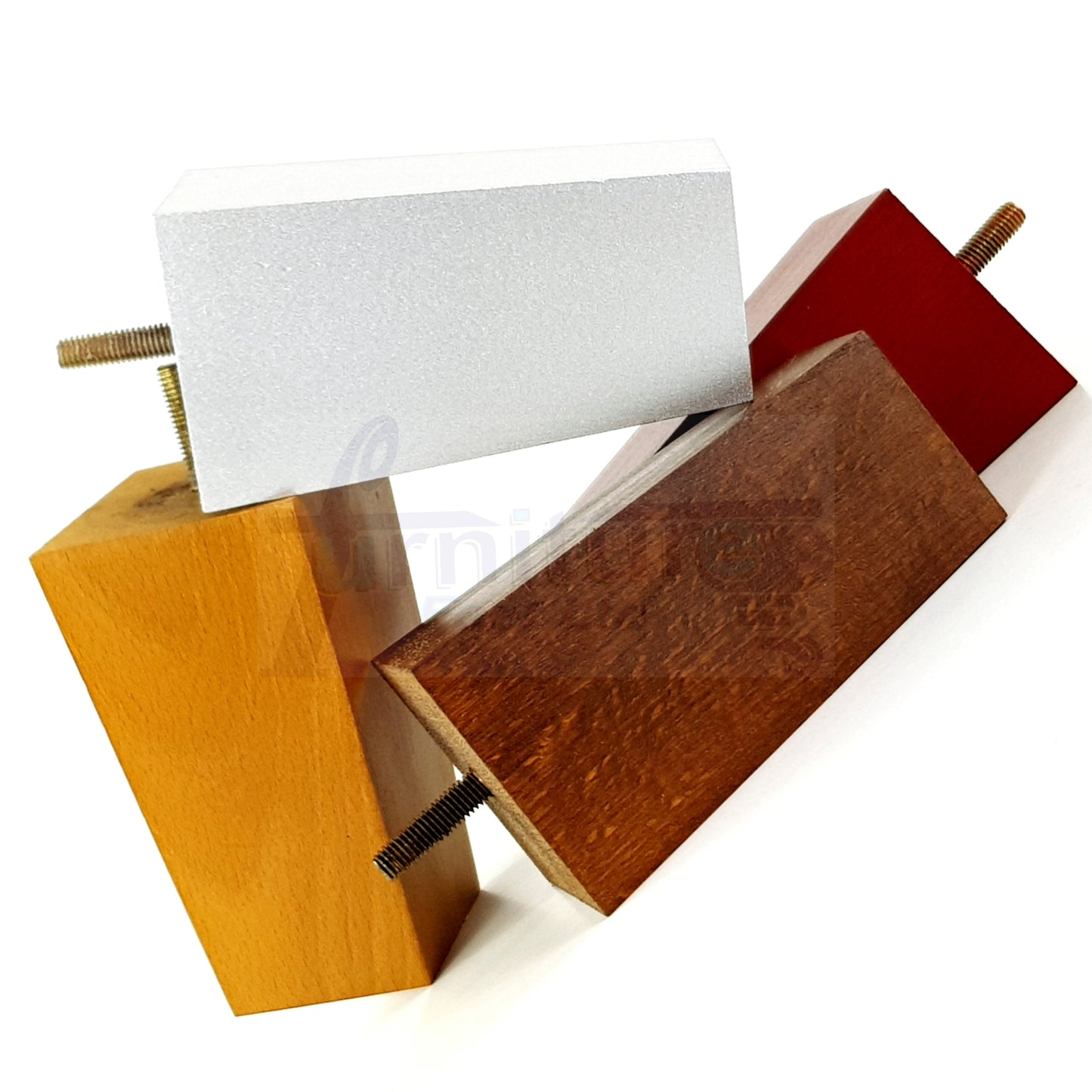 Solid Wood Furniture Feet Square Replacement Block Tapered Legs 120mm High M8 Set of 4 Sofa Chairs Stools Cabinets Beds