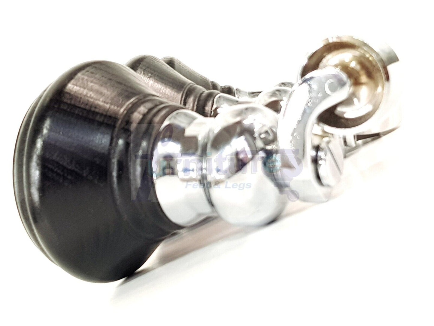 4x Black Wooden Furniture Sofa Legs M8 With Castors Replacment Chair Settee Feet 115mm - 125mm High