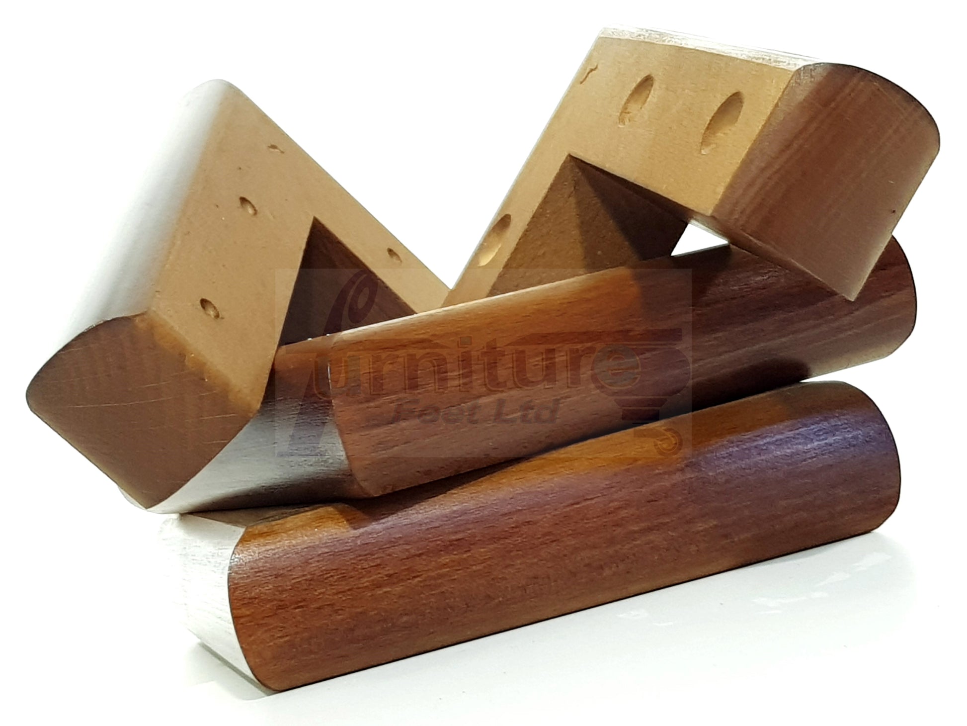 Set Of 4 Wooden Corner Furniture Feet 40mm High Replacement Sofa Chair Legs Self-Fixing: Dark Oak