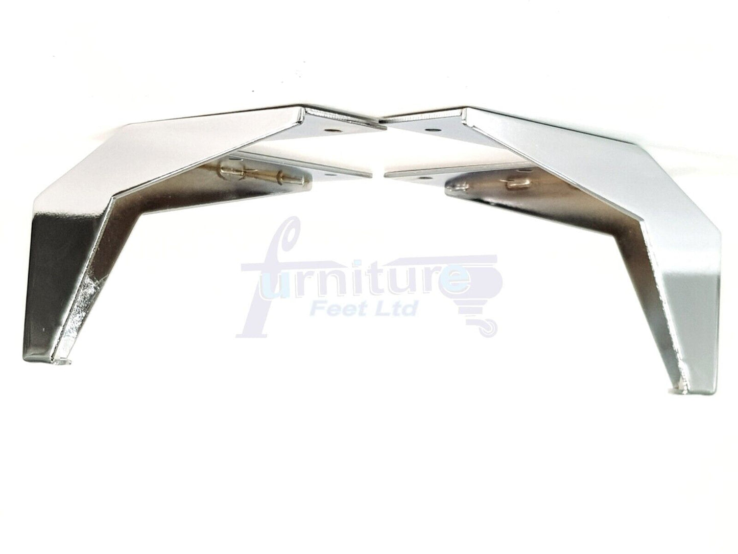 4 Silver Chrome Metal Legs 100mm High Replacement Feet Cabinet Sofa Chair Stool