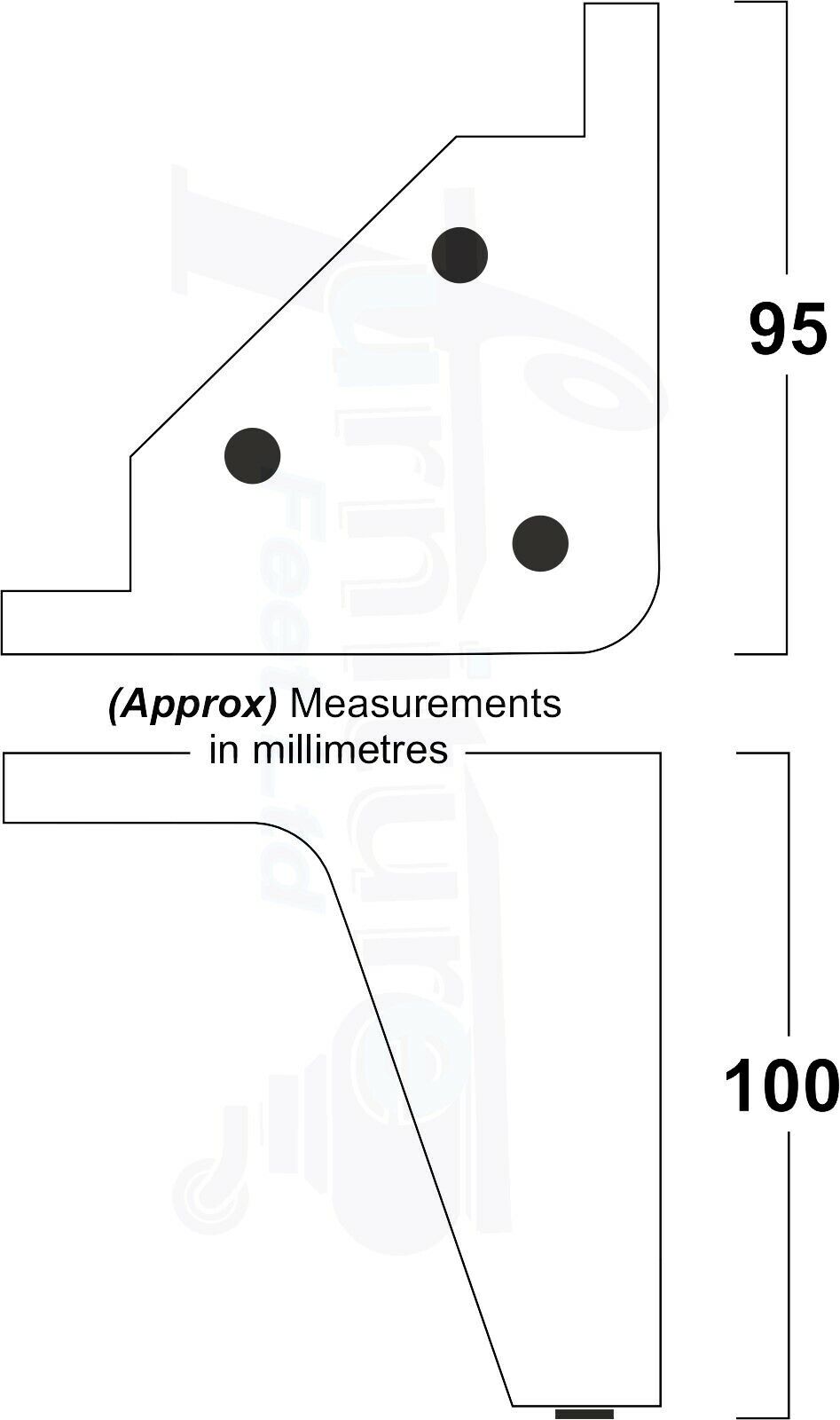 Metal Furniture Feet Black Finish Replacement Metal Legs 100mm High For Sofa, Chairs, Stools Beds Cabinets Self Fix Pre-Drilled Set of 4