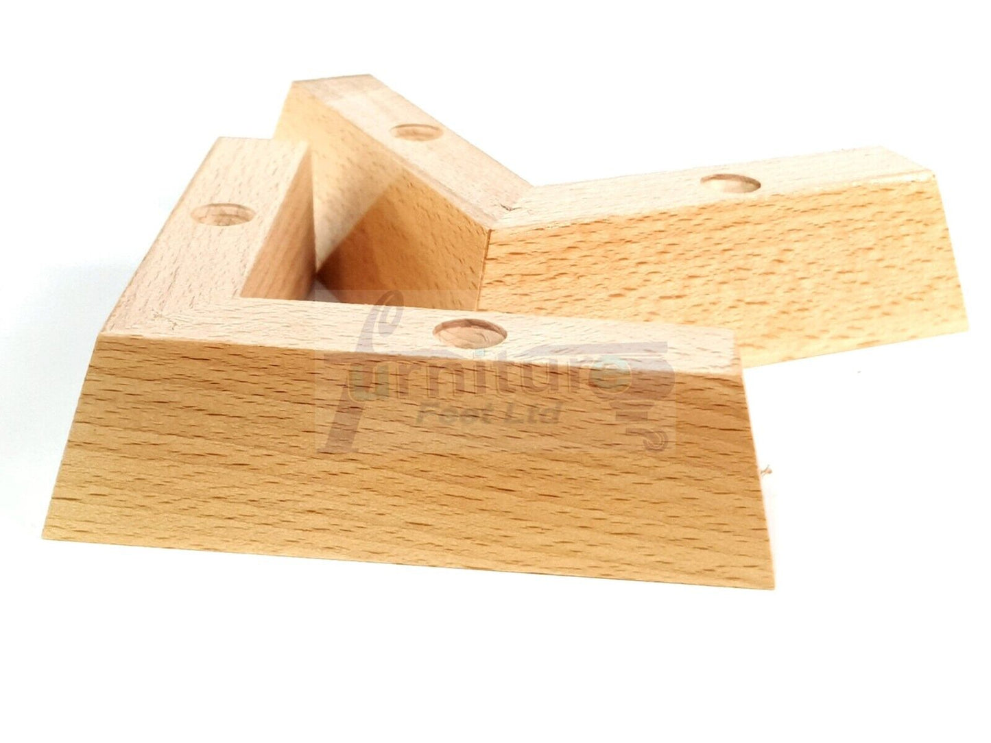 4 Wood Corner Furniture Feet 40mm High Replacement Sofa Chair Legs (Self Fix)