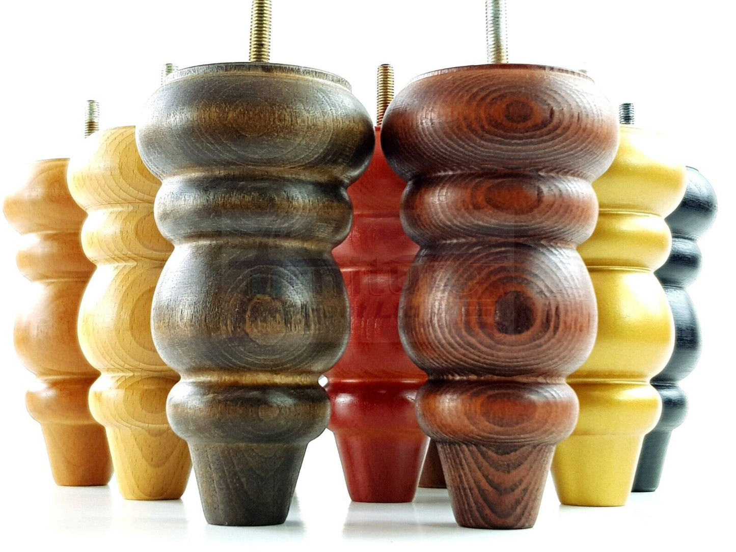 4 Solid Turned Wood Furniture Sofa Leg M8 Chair Settee Footstool Feet 155mm High