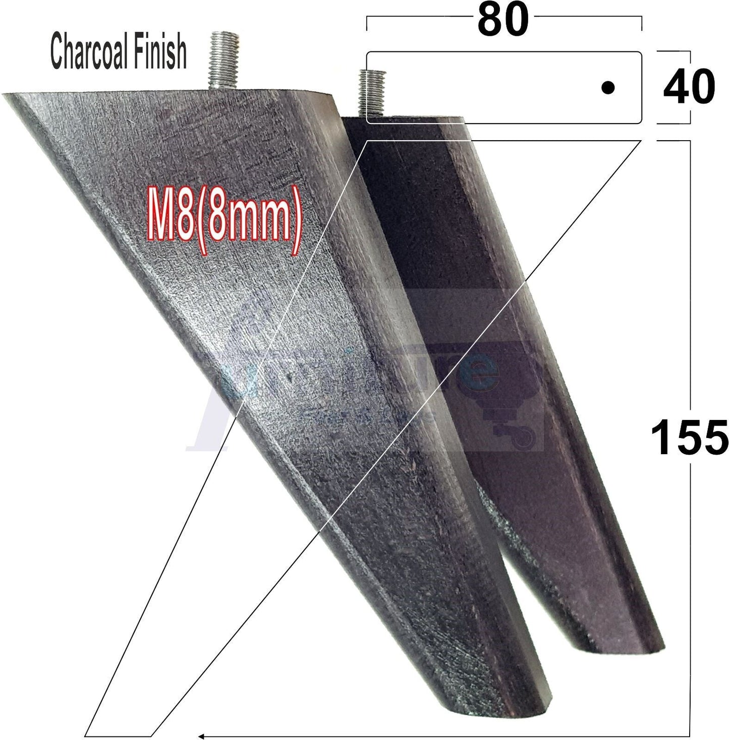 4 Replacement Tapered Feet 155mm High Wood Angled Furniture Legs 6 Inches Tall Chairs Stools Sofa's Beds Settee Cabinets M8