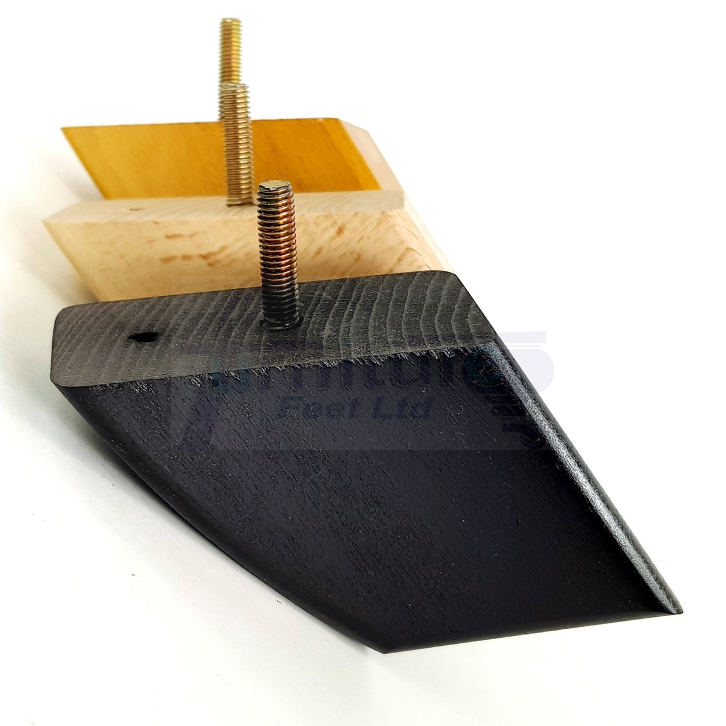 4x Wooden Furniture Legs 75mm High Replacement Sofa Feet 10mm Thread