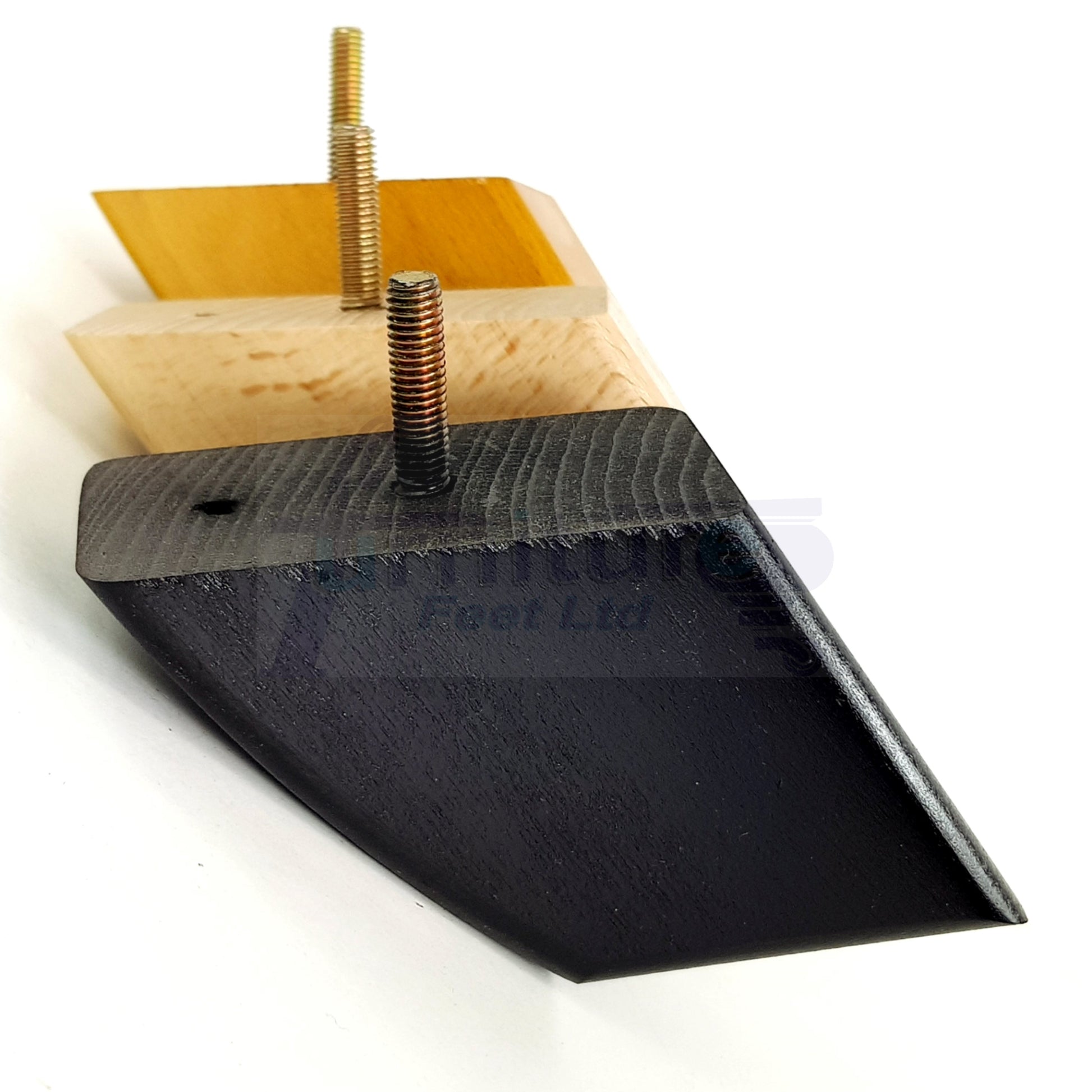 4x Wooden Furniture Legs 75mm High Replacement Sofa Feet 10mm Thread