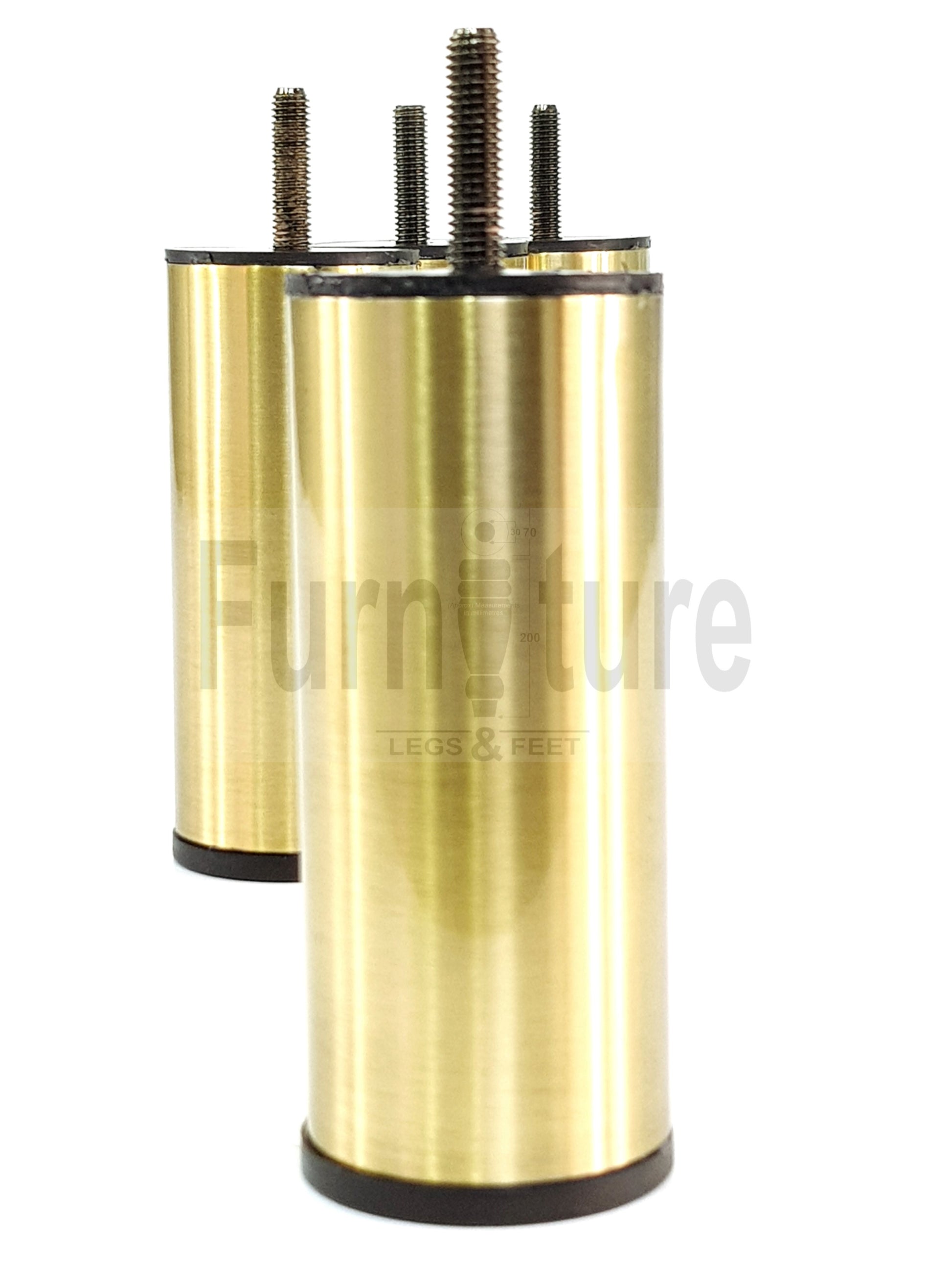 4x Metal Furniture Settee Legs Brass Feet 120mm High Sofa Chair Beds M8