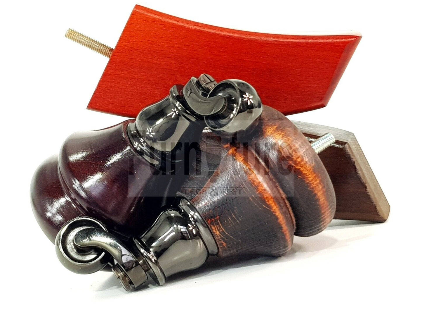 Turned Wood Furniture Feet 2 With Castors 140mm & 2 Curved Back Legs Sofas Chairs Stools Cabinets Beds M8