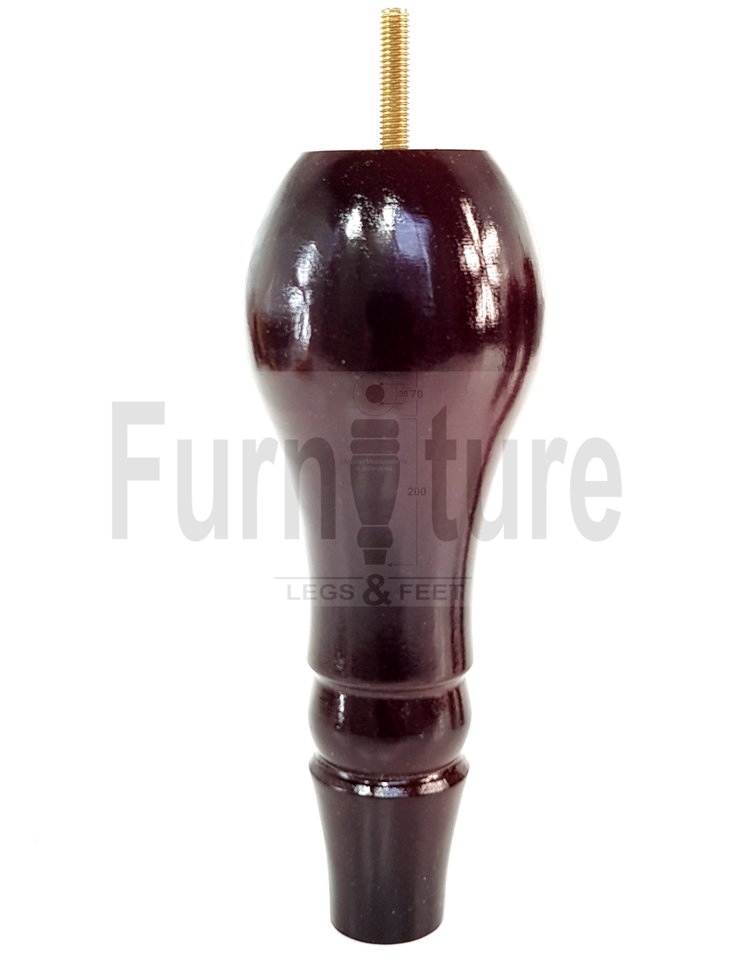 4x Solid Wood Turned Replacement M10 Thread Furniture Legs Sofa Chair Settee Feet 200mm