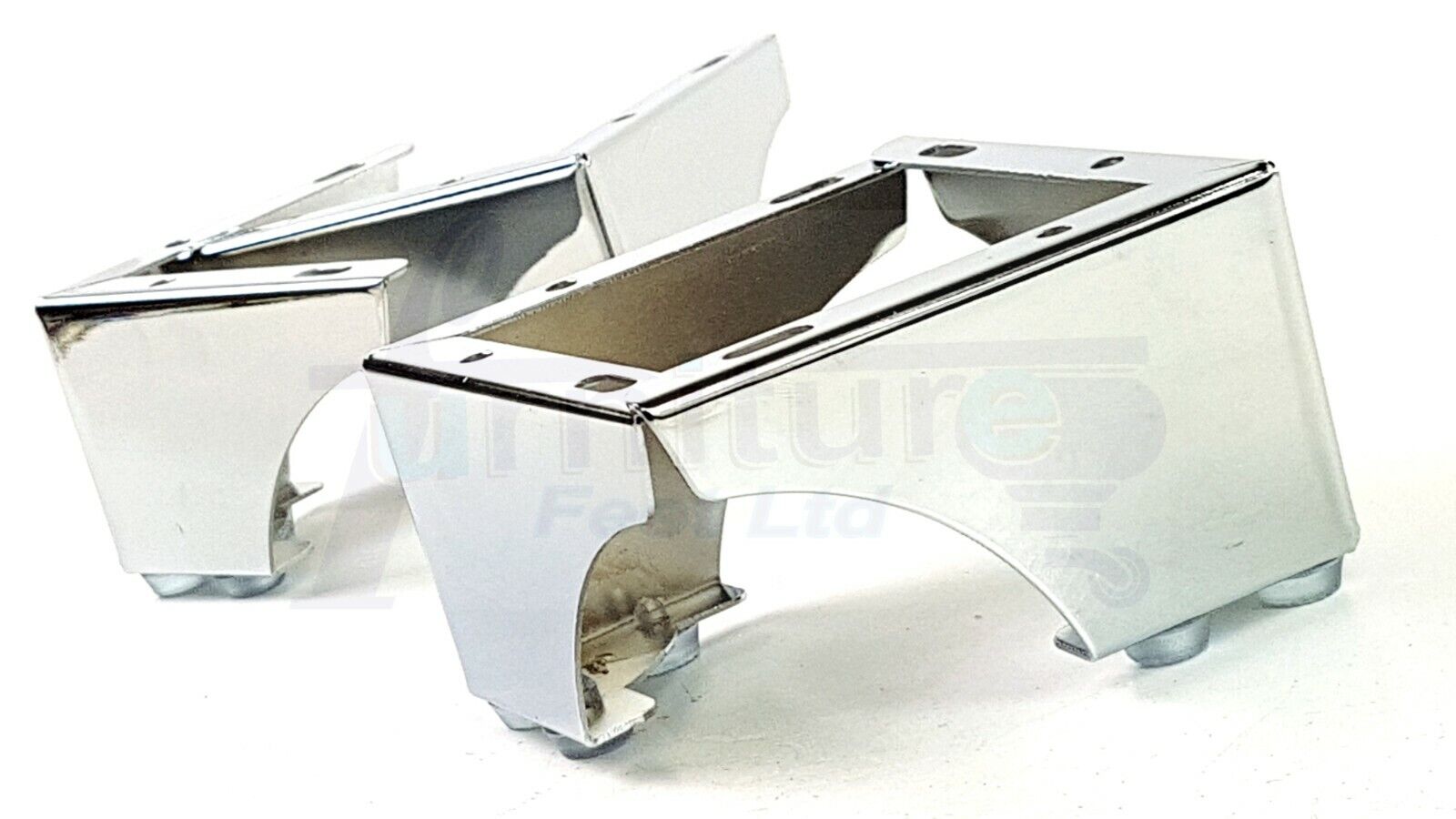 4 Metal Furniture Legs 70mm High Chrome Corner Feet Sofa Chair Beds Cabinets