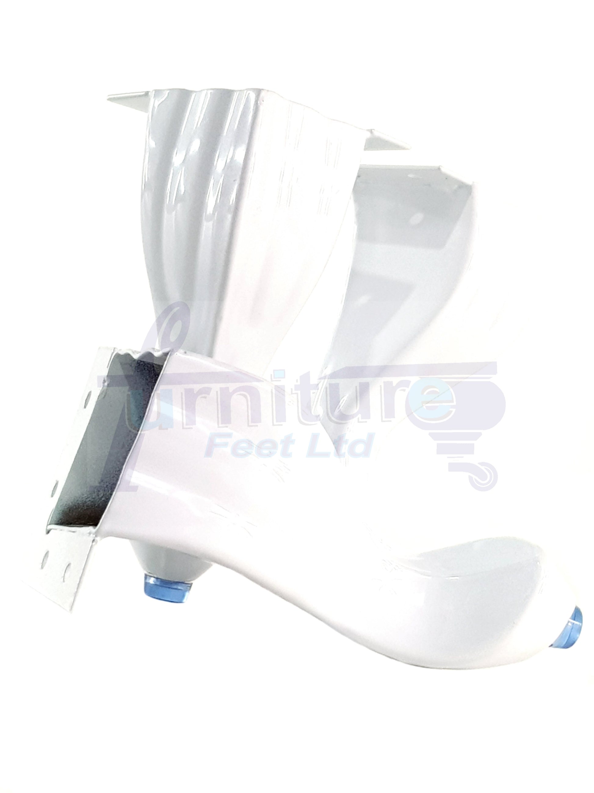 4x White Metal Queen Anne Feet 140mm High Furniture Legs Sofa Chair Cabinet Stool Bed