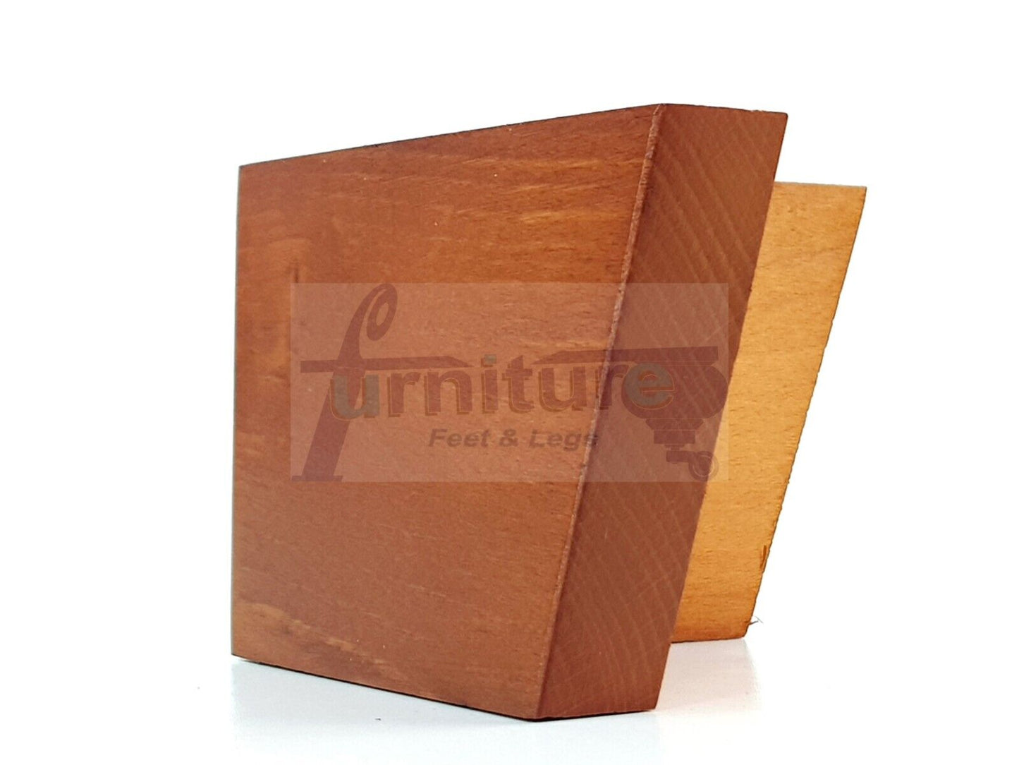 4 Solid Wood Furniture Legs Replacement Corner Feet 95mm High Self-Fixing: Golden Oak