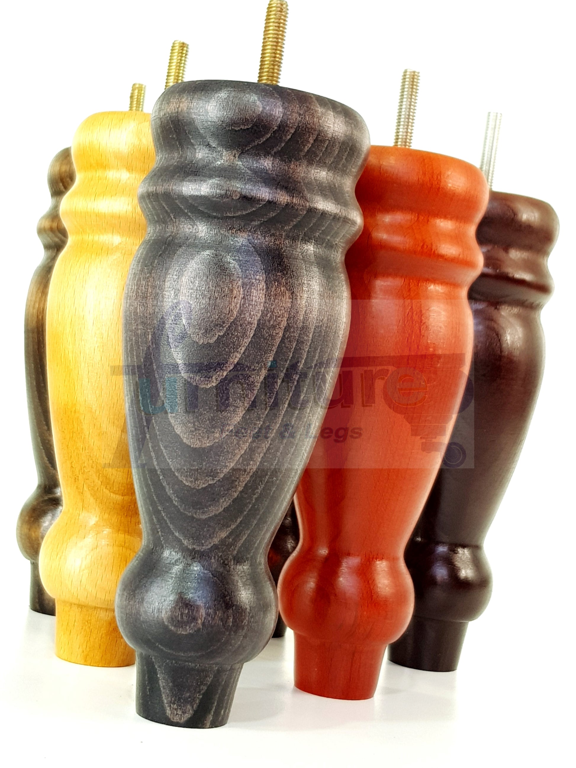 Set Of 4 Turned Furniture Legs Replacement Sofa Feet 200mm Hight M10 Thread