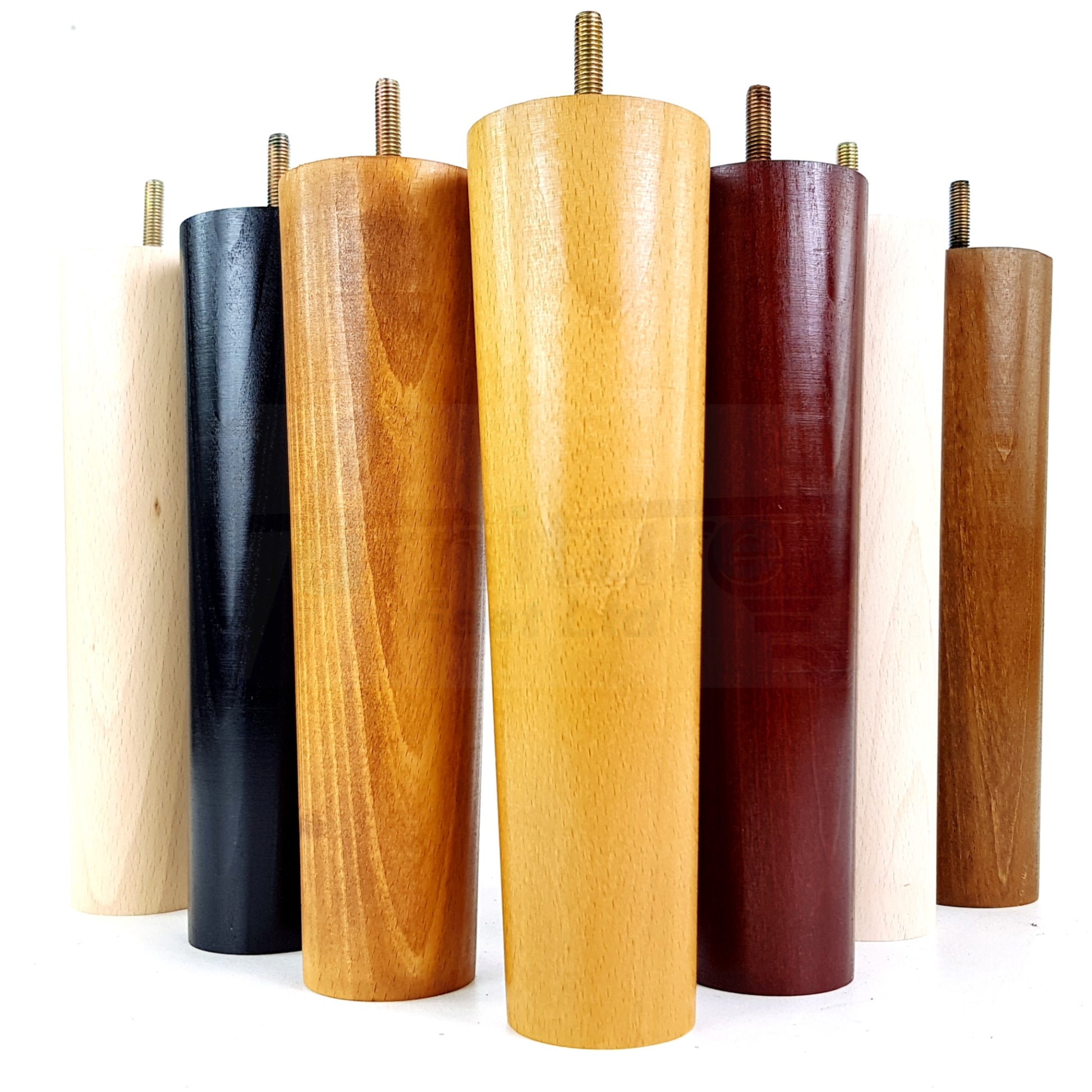 4 Furniture Legs Replacement Feet 230mm Chairs Settee & Cabinets M8 Thread Black