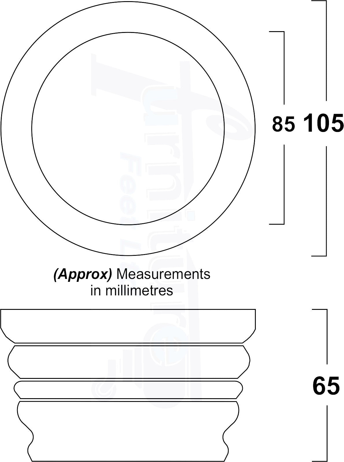 4x Replacement Turned Wooden Furniture Legs 65mm High 10mm Tread For Sofa and Chairs