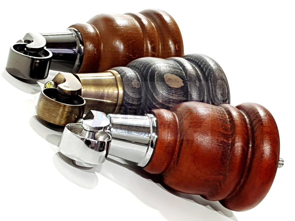 4 Turned Wood Replacement Furniture Legs with Castors 155mm High Feet M8 6 Inches - Mahogany