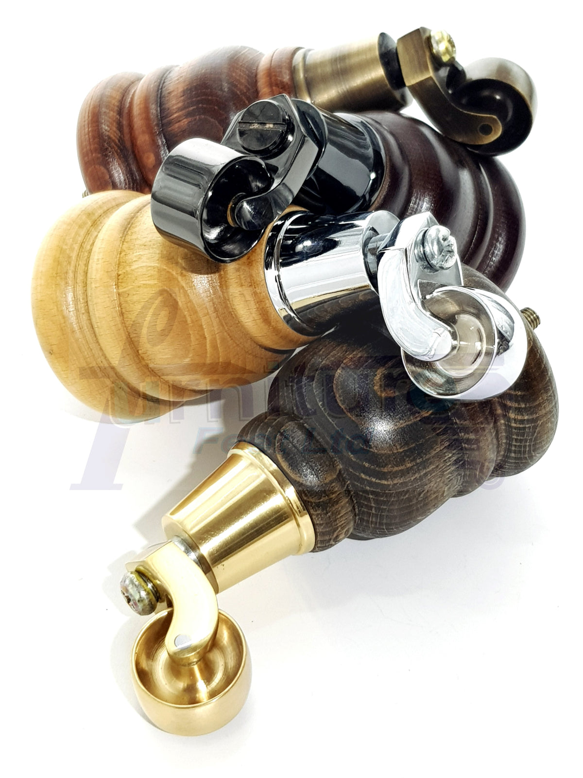 4 Wood Turned Furniture Legs Replacement Castor Feet 155mm High Raw Unfinished M8 6 Inches 