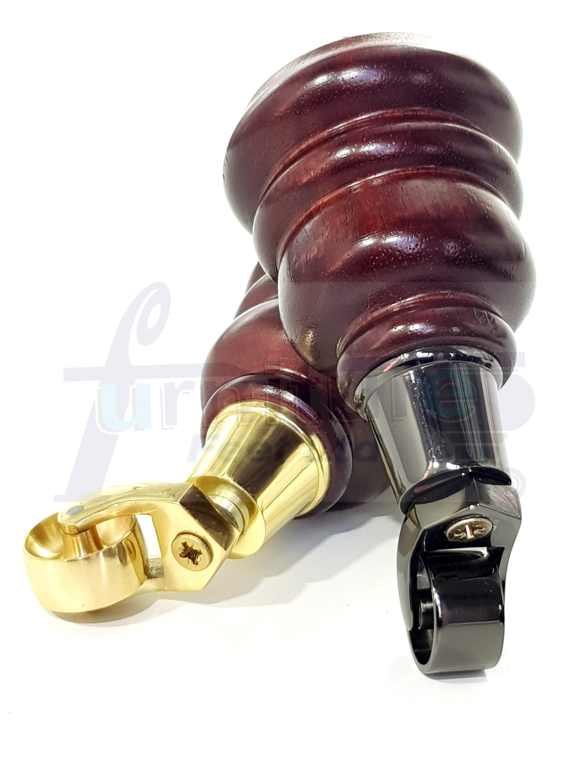 4 Turned Wood Replacement Furniture Legs with Castors 155mm High Feet M8 6 Inches - Mahogany