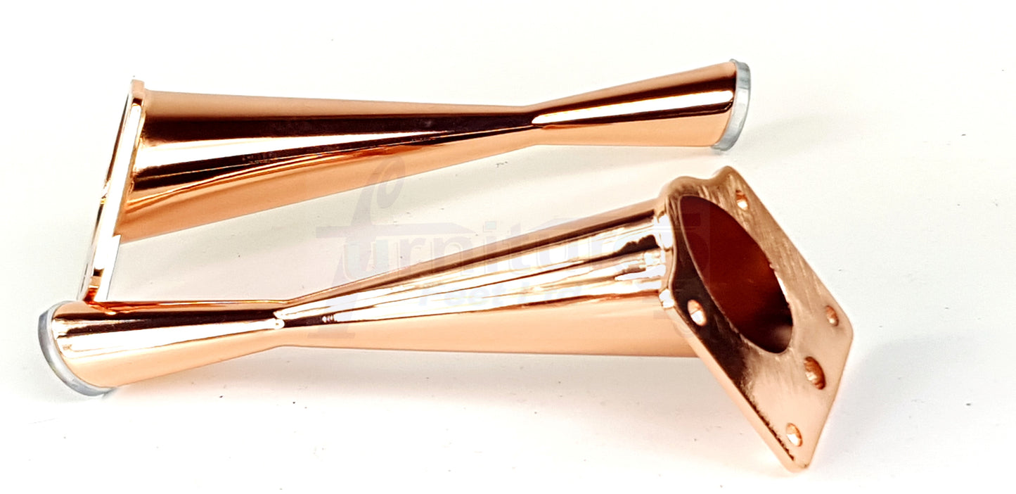 4x Metal Furniture Legs Copper Rose Gold 170mm High Self-Fix Modern Feet Sofa Chair Cabinet Table