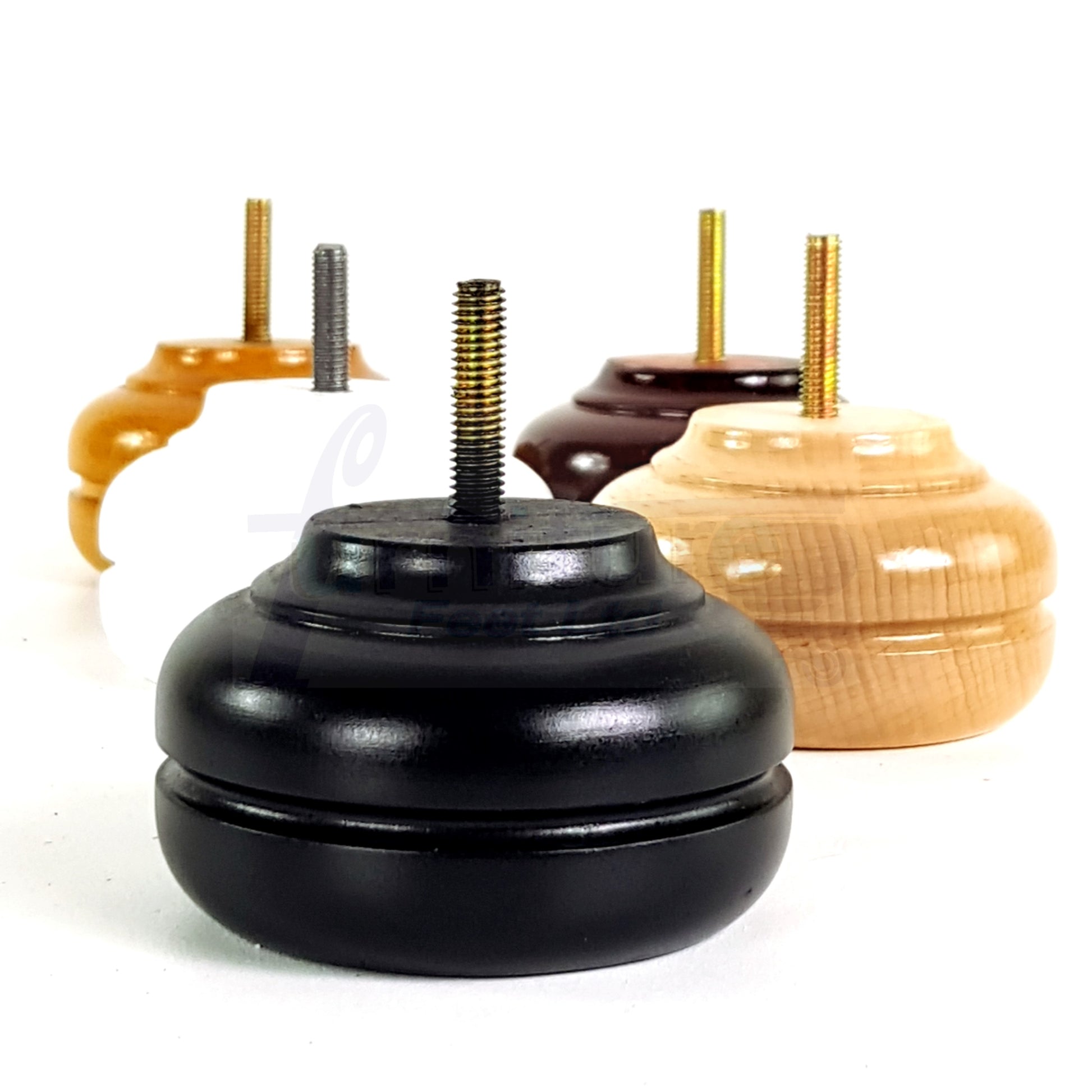 4x Soild Turned Wood Replacment Furniture Legs Sofa Feet 55mm High 8mm Thread