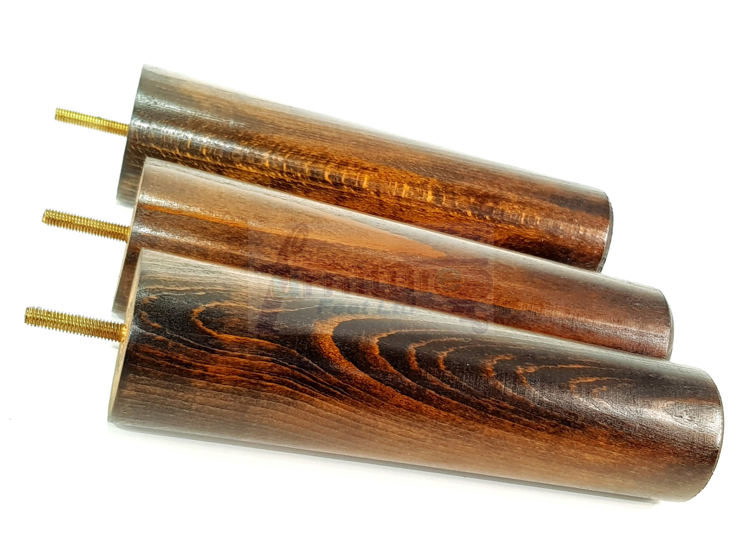 4 Furniture Legs Replacement Feet 230mm Chairs Settee & Cabinets M8 Thread Dark Walnut Washed