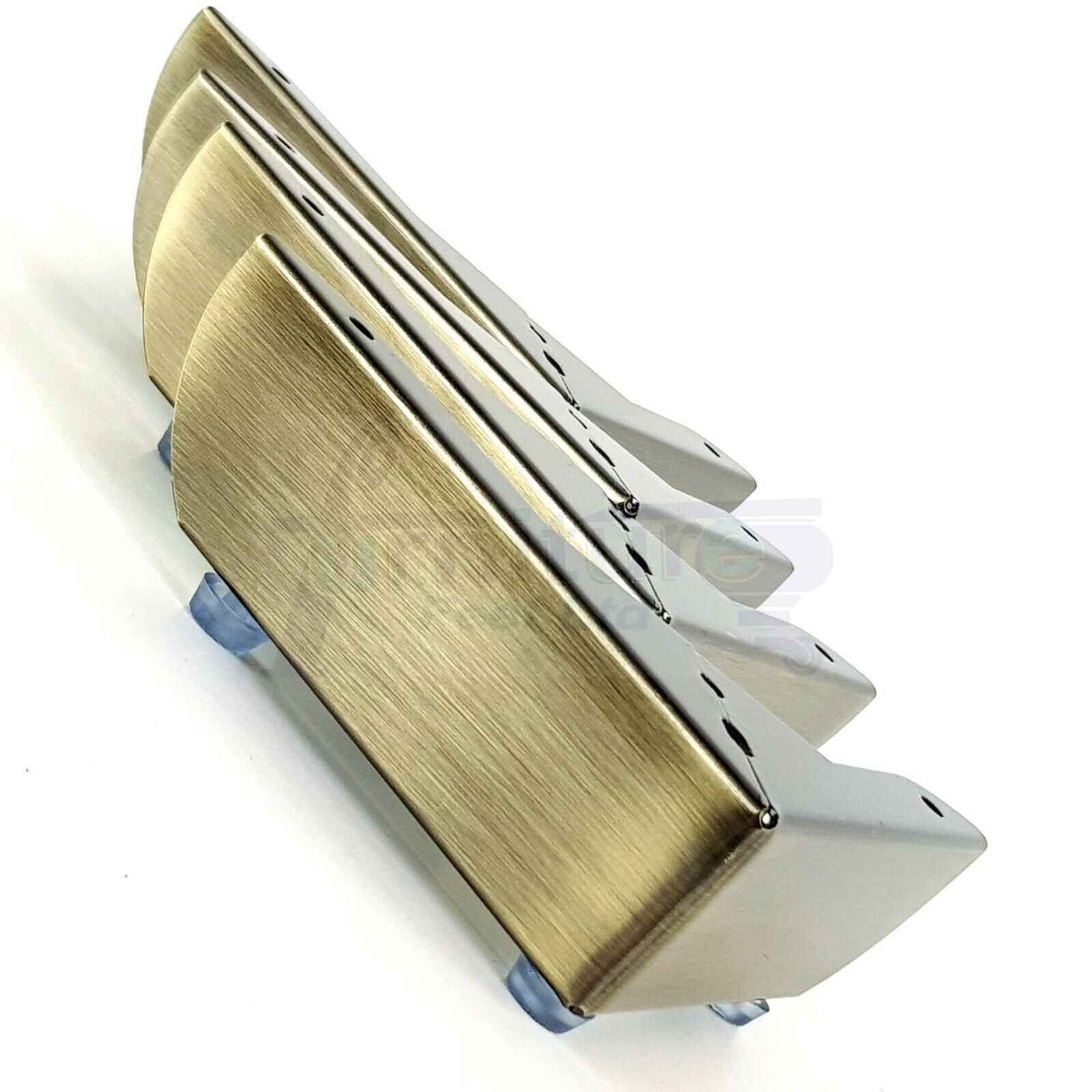 4x Metal Furniture Legs 40mm High Chair Feet Cabinets Brushed Brass (Self-Fix)