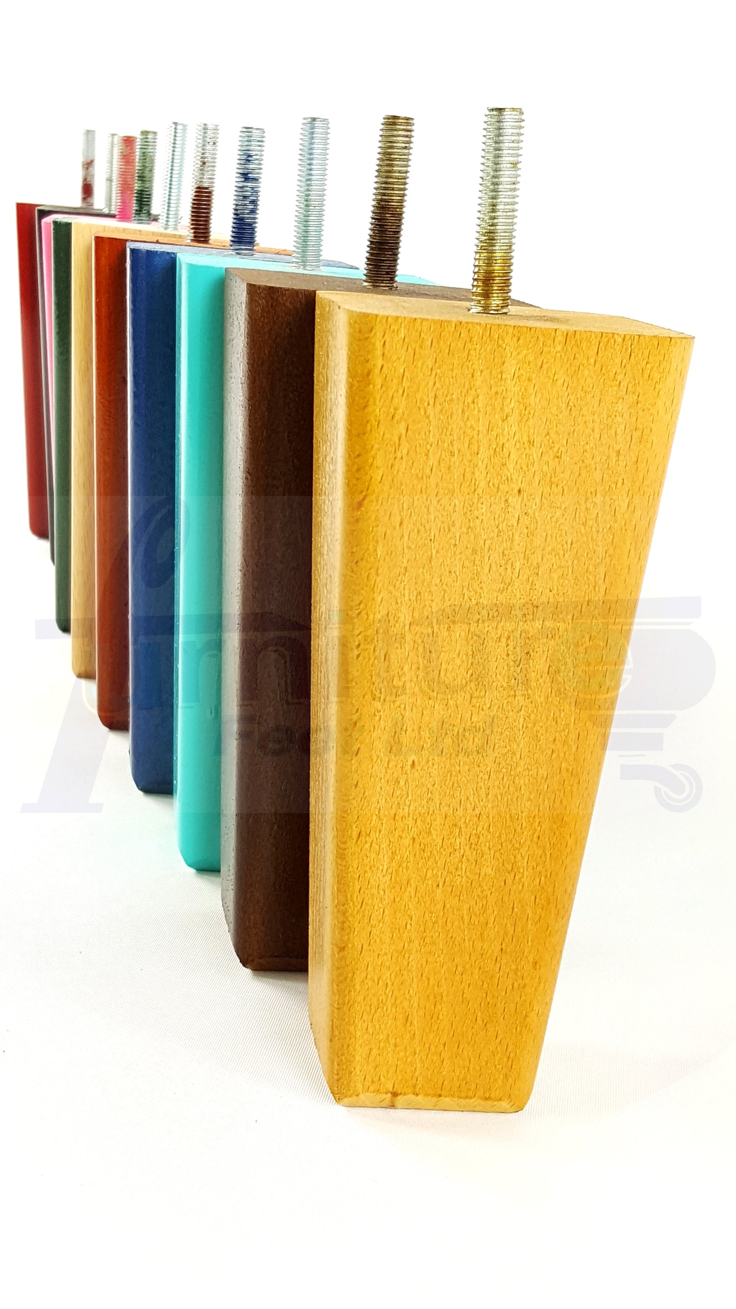 4x Wooden Furniture Legs 160mm High Replacement Square Tapered Feet 8mm