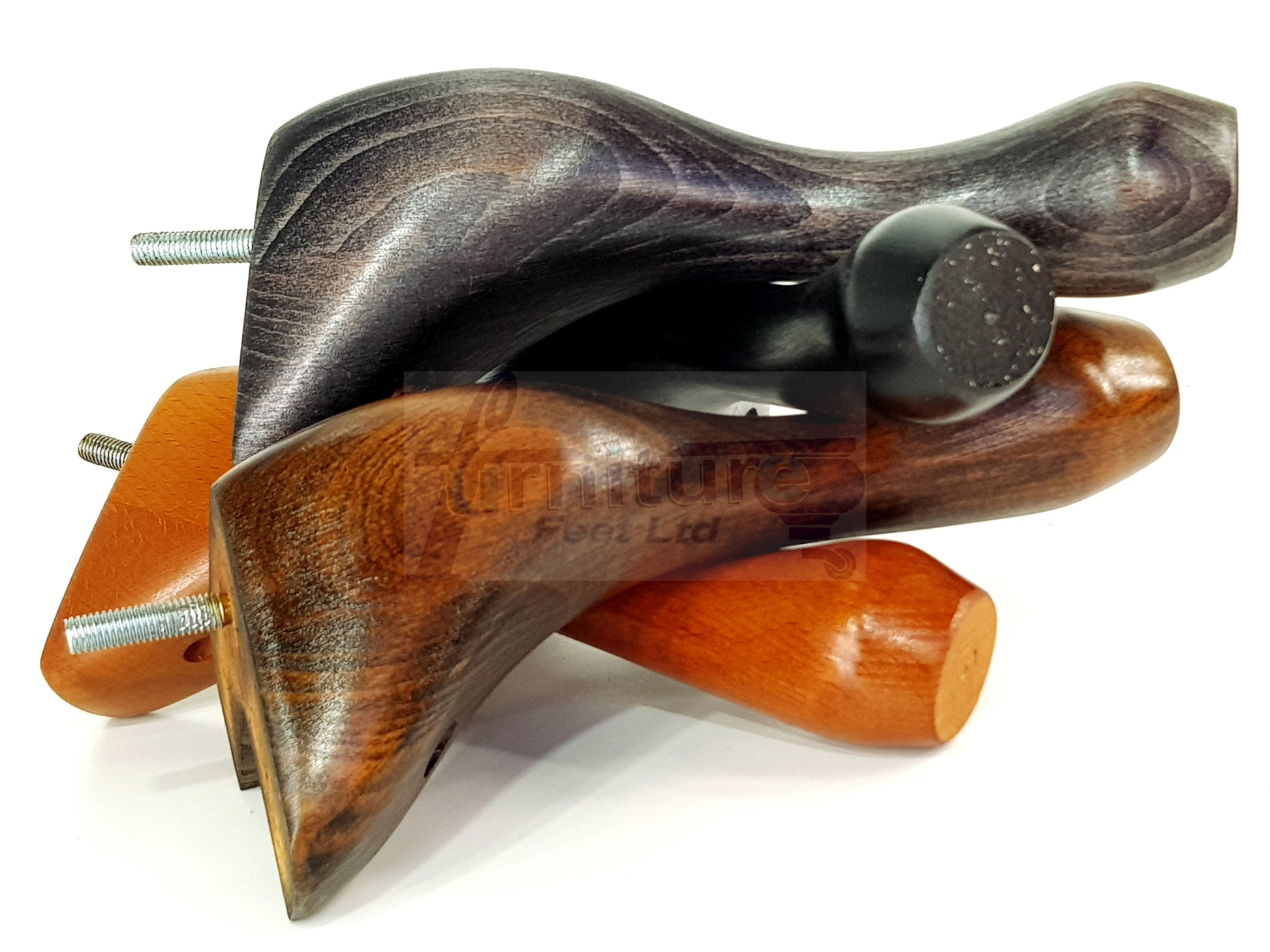 4 Solid Wood Furniture Legs 225mm High Queen Anne Replacement Feet Chairs Settees Sofas M10 Thread