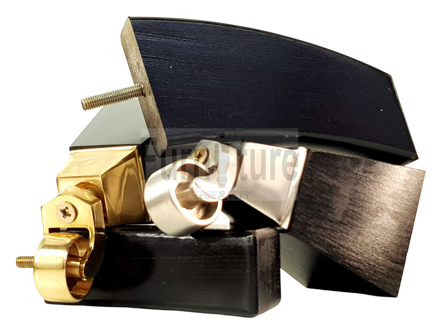 Set Of 4 Block Wood Castor Furniture Feet M8(8mm) For Chairs Cabinets Sofa 15cm High