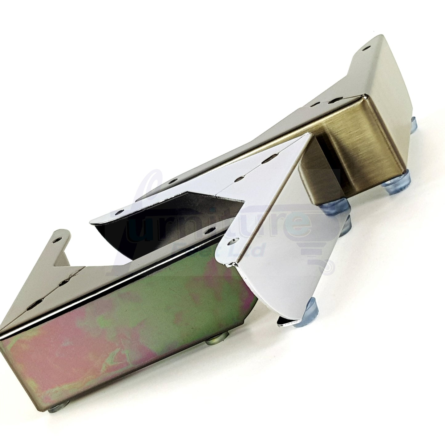 Metal Furniture Feet Chrome Replacement Corner Leg 50mm High Sofa Chairs Stools Beds Cabinets Pre-Drilled