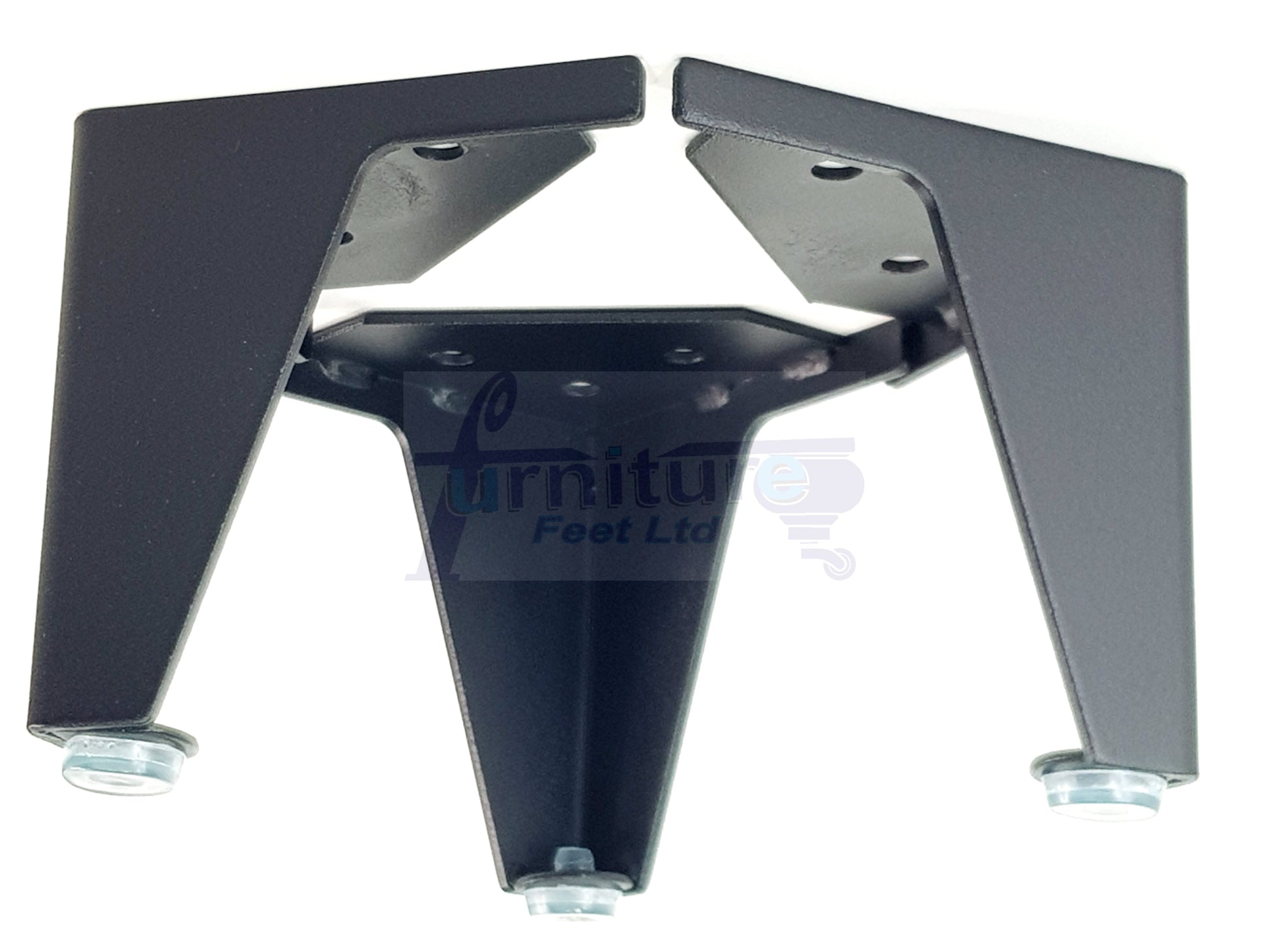 Metal Furniture Feet Black Finish Replacement Metal Legs 100mm High For Sofa, Chairs, Stools Beds Cabinets Self Fix Pre-Drilled Set of 4